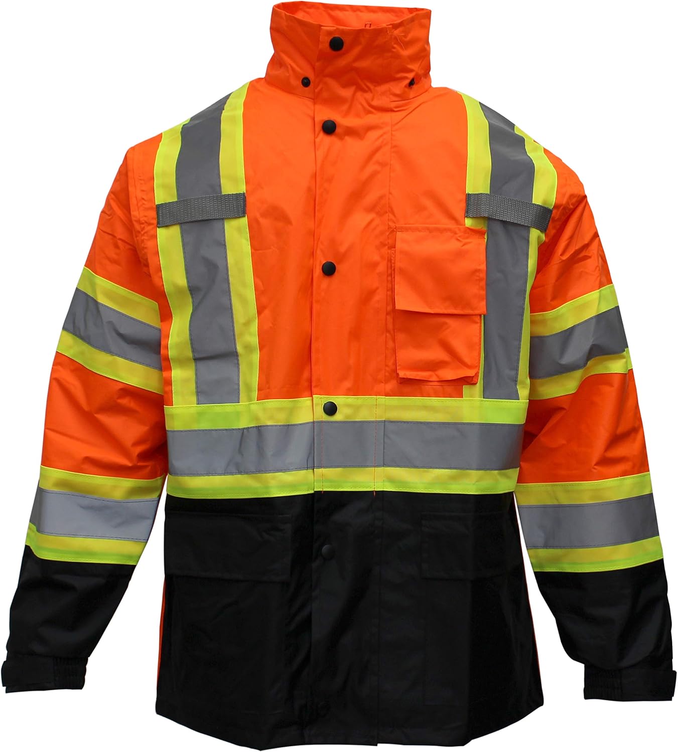 RW-CLA3-TLM55 AND OR77 Class 3 Rain suit, Jacket, Pants High Visibility Reflective Black Bottom