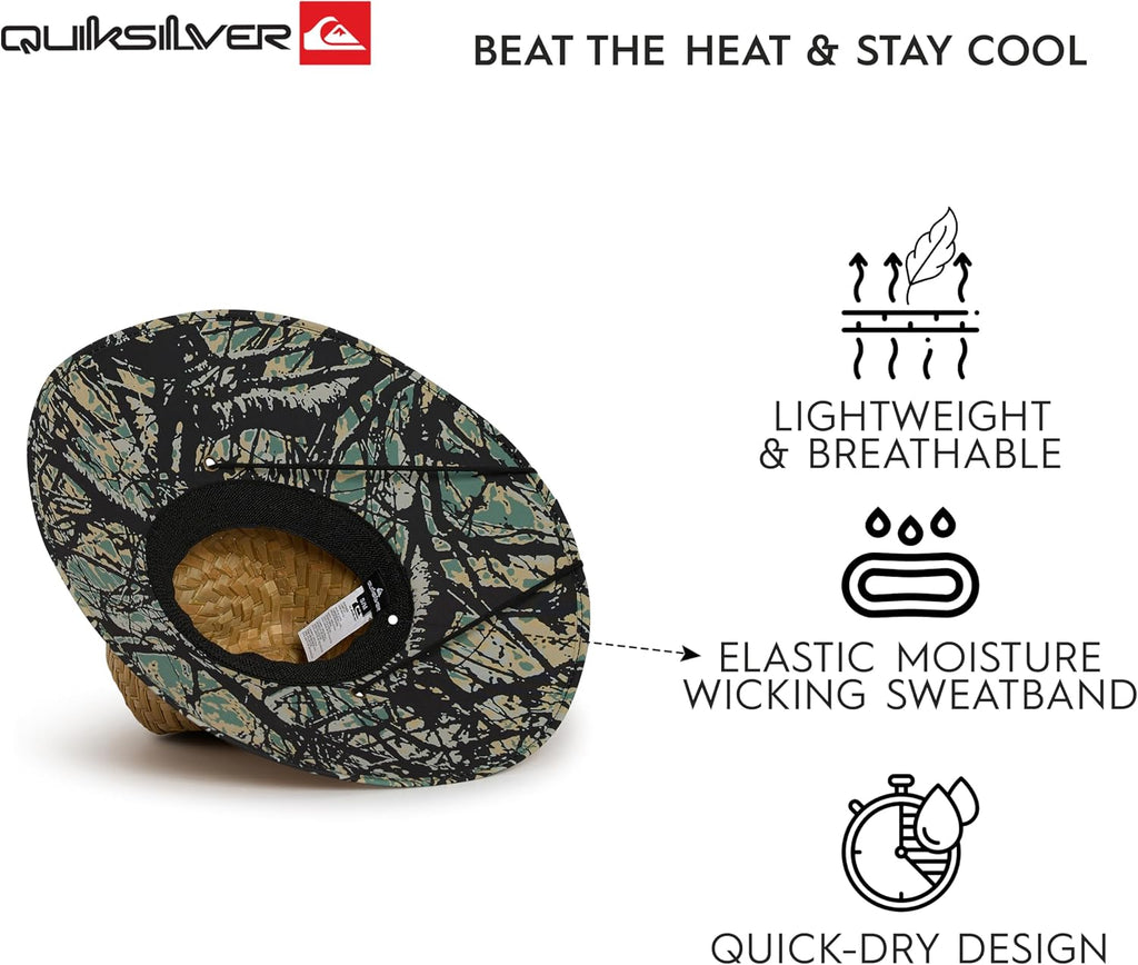 Quiksilver Men's Wide Brim Outdoor Lifeguard Straw Sun Hat