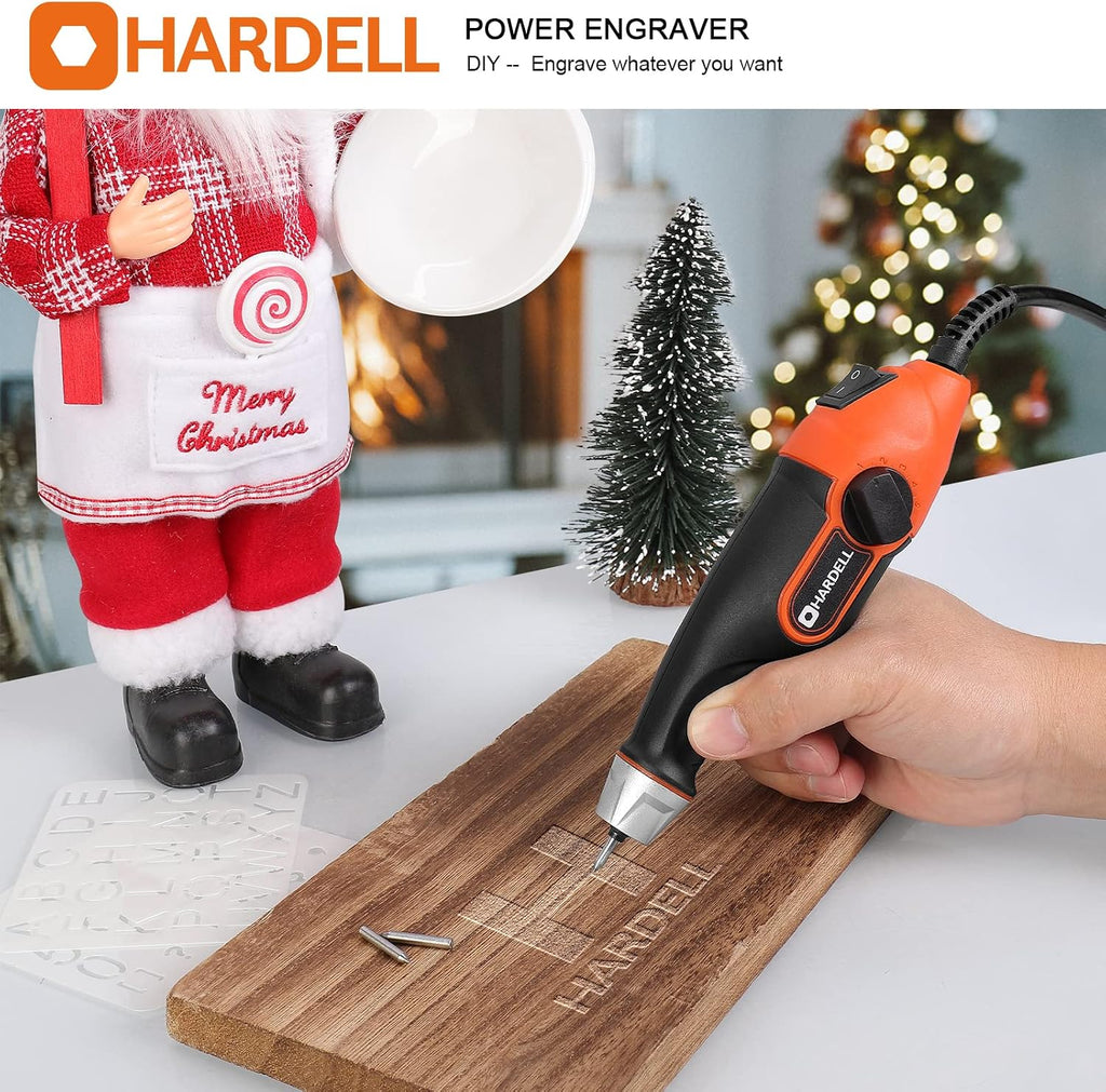 HARDELL 24W Engraving Pen, 5-Speed, Tungsten Carbide Bits, Soft Handle