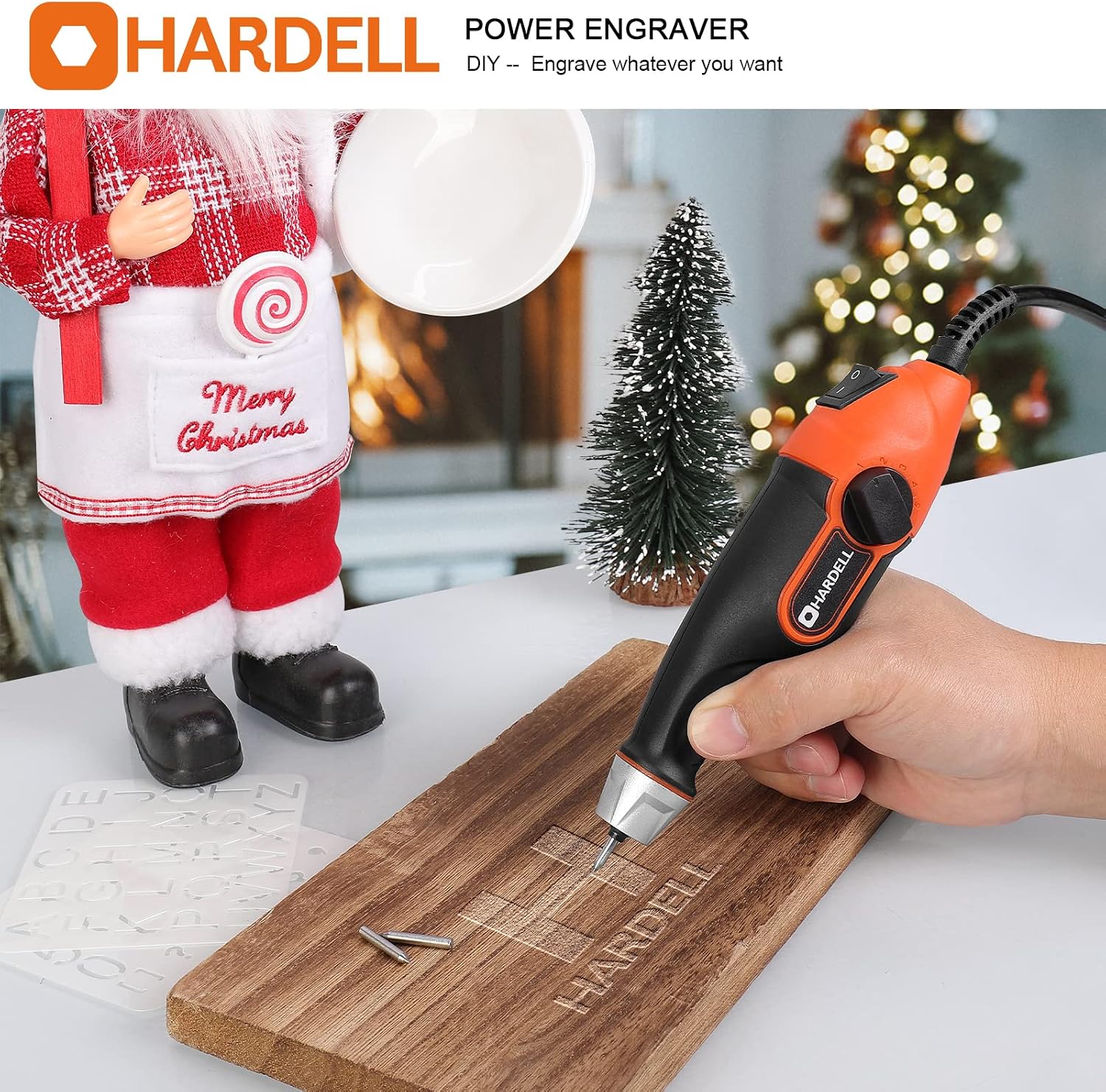 HARDELL 24W Engraving Pen, 5-Speed, Tungsten Carbide Bits, Soft Handle
