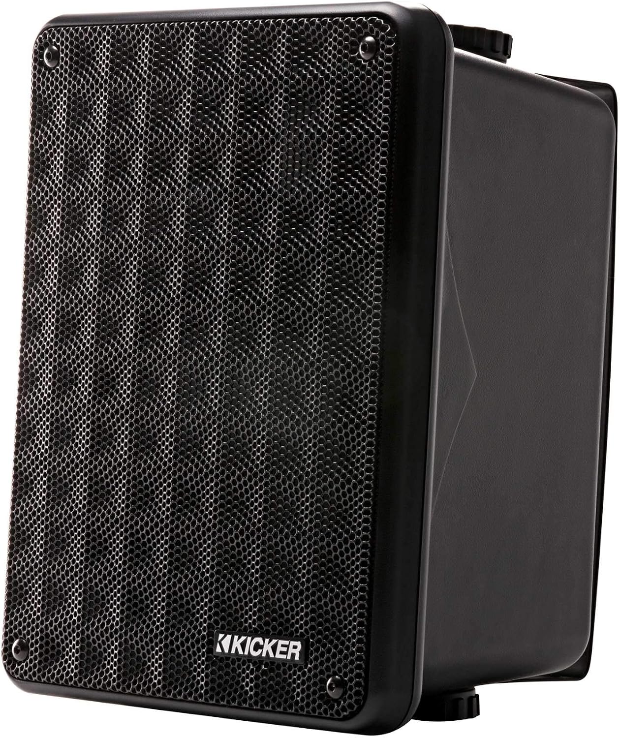 KICKER KB6B 2-Way Full Range Indoor Outdoor Speakers (Pair) Weatherproof Speakers for Patio Garage Poolside in-Home, 6.5 inch woofer, 2x5 inch Horn Tweeter Black