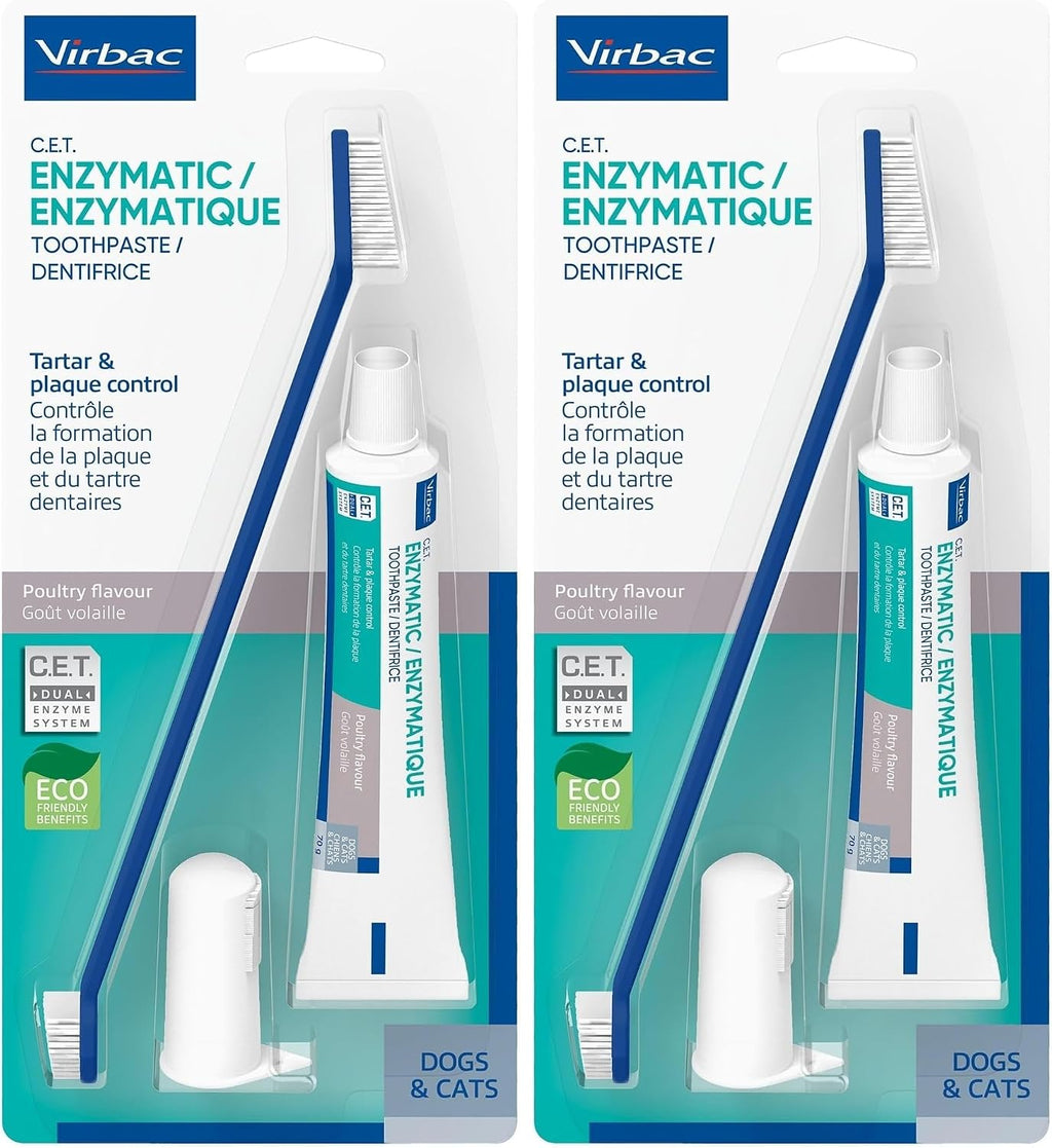 C.E.T. Oral Hygiene Kit for Dogs, Poultry flavor Toothpaste with Toothbrush