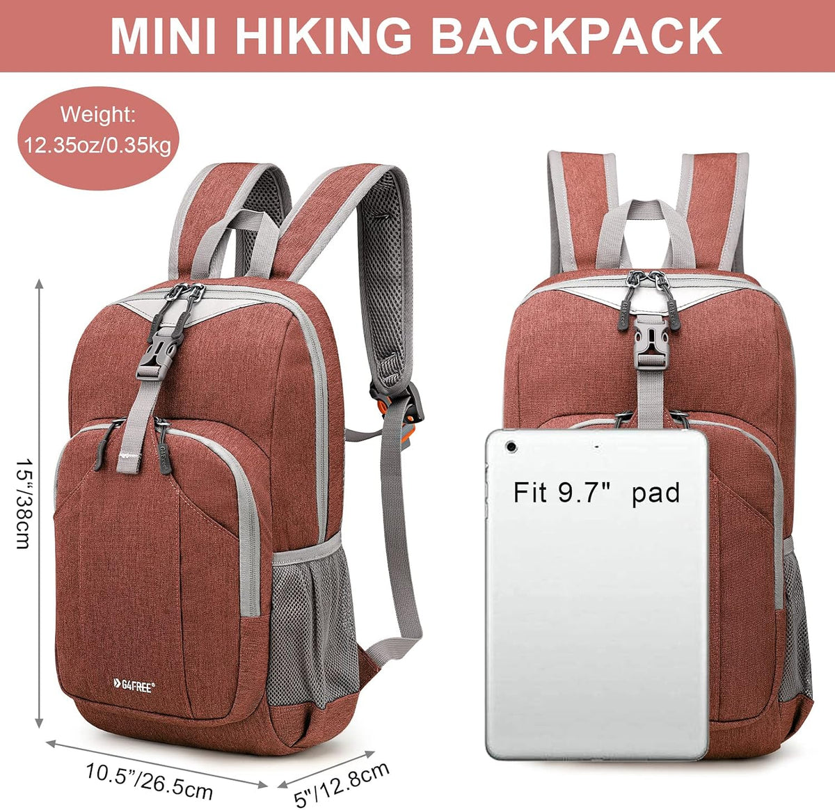 G4Free Mini 10L Hiking Daypack Small Hiking Backpack Cycling Compact Shoulder Backpack Outdoor for Men Women