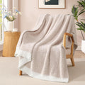WRENSONGE Soft Throw Blanket for Couch-Cozy Reversible Knitted BlanketsW