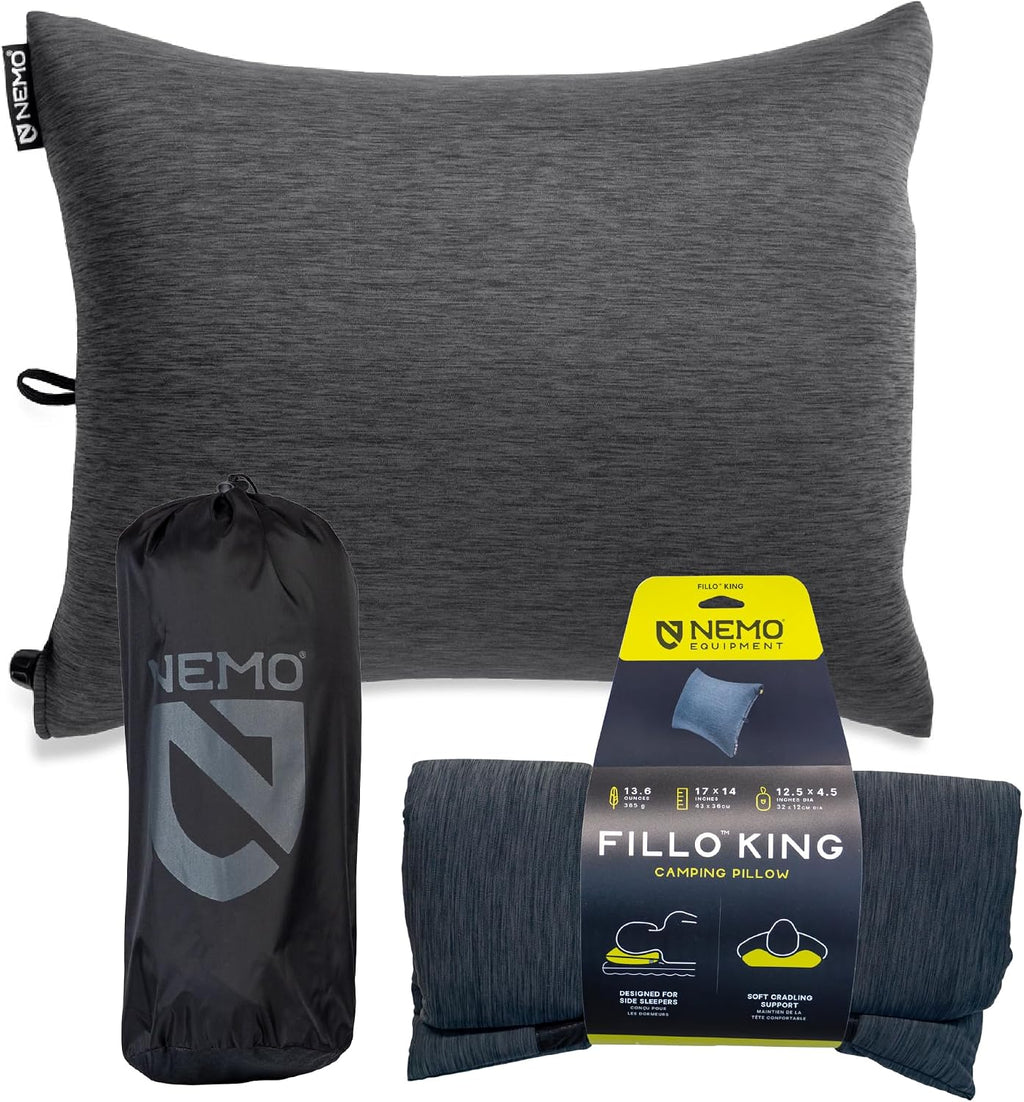 NEMO Equipment Fillo King Luxury Camping Pillow - Silt Stripe