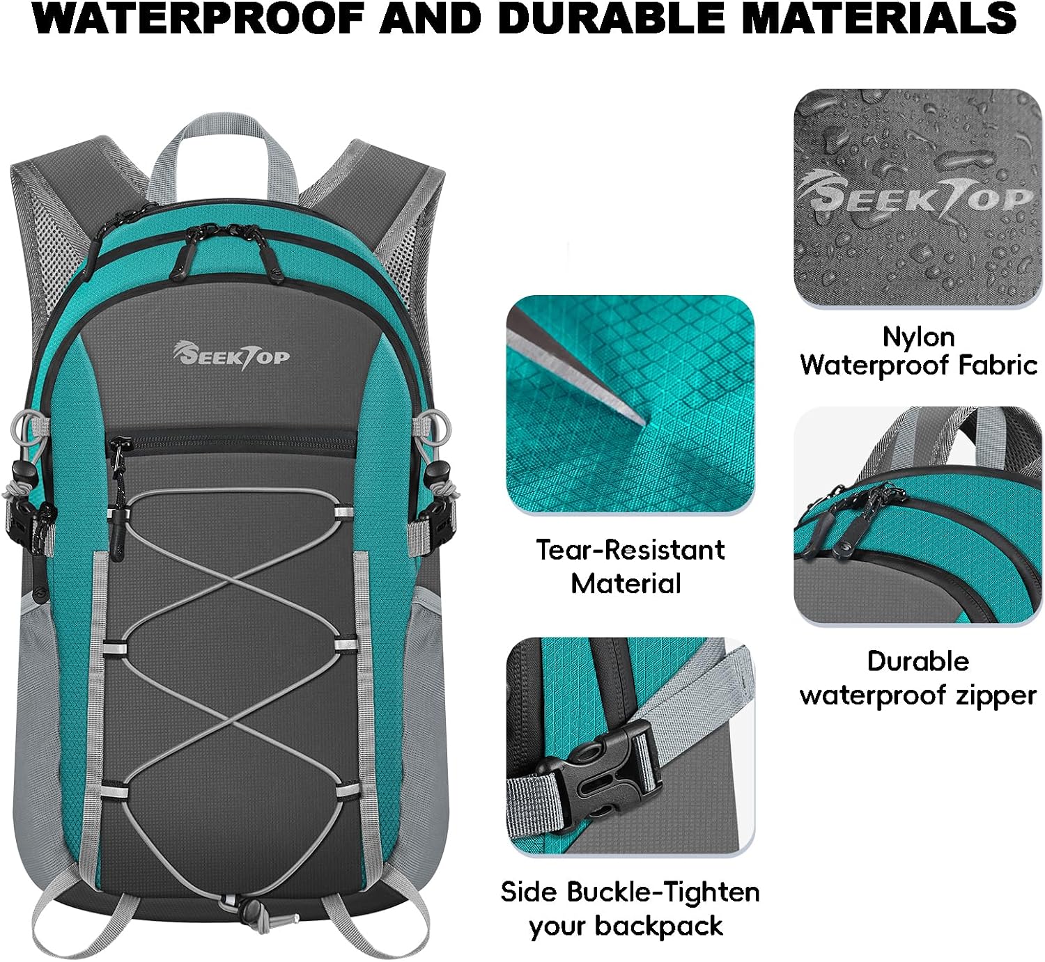 Seektop Packable Waterproof Hiking Backpack, 20L Lightweight Daypack