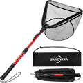 Upgraded Foldable Floating Fishing Net, Tangle-Free Anti-Snag Coated Landing Net, Quick Release & Easy Fold, Portable Fishing Gear for Ranger Boat, Kayak & Trout Salmon Bass Fishing, Gifts for Men