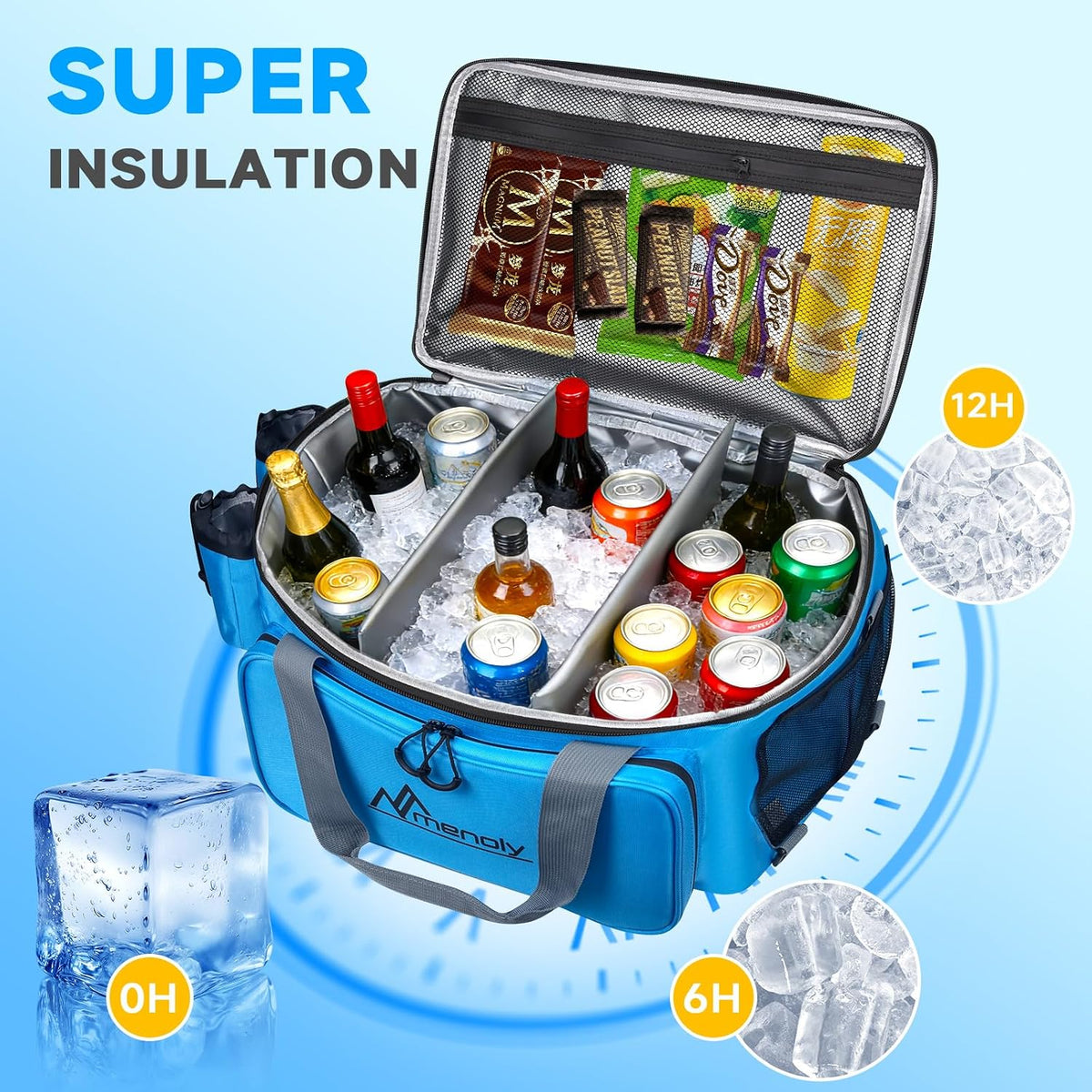 Paddle Board Cooler Bag with Cup Holders, 28L Large Sup Kayak Deck Cooler Bag Fit 36 Cans with Bottle Opener, Adiustable Strap for Beach, Kayaking, Camping