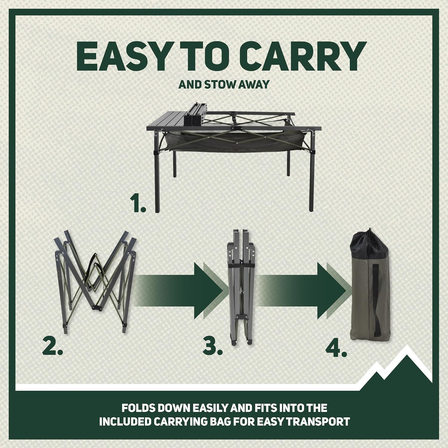 OUTSIDER Portable Aluminum Roll-Up Camping Table