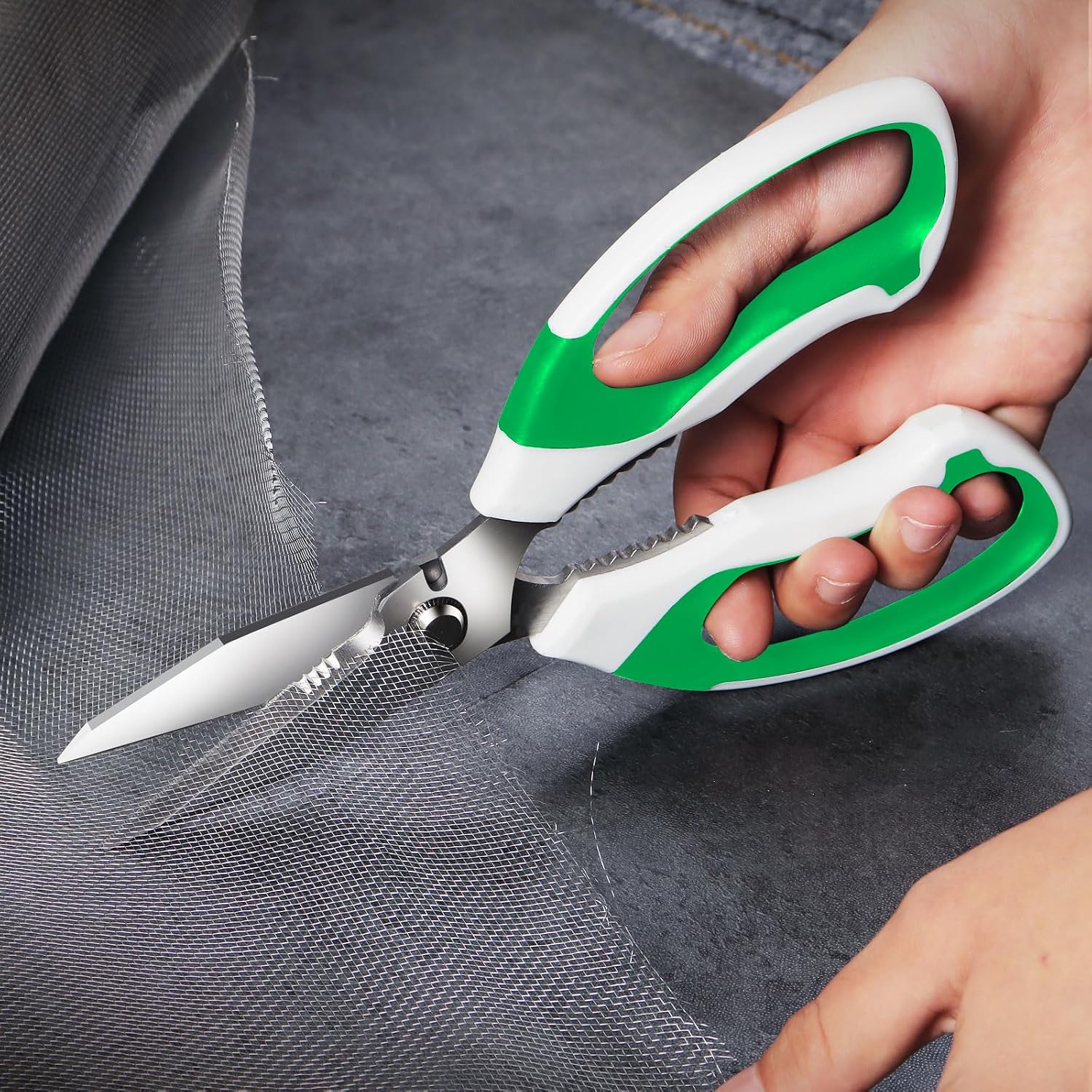 BoFuYuan Utility Scissors All Purpose heavy duty 8-Inch Green