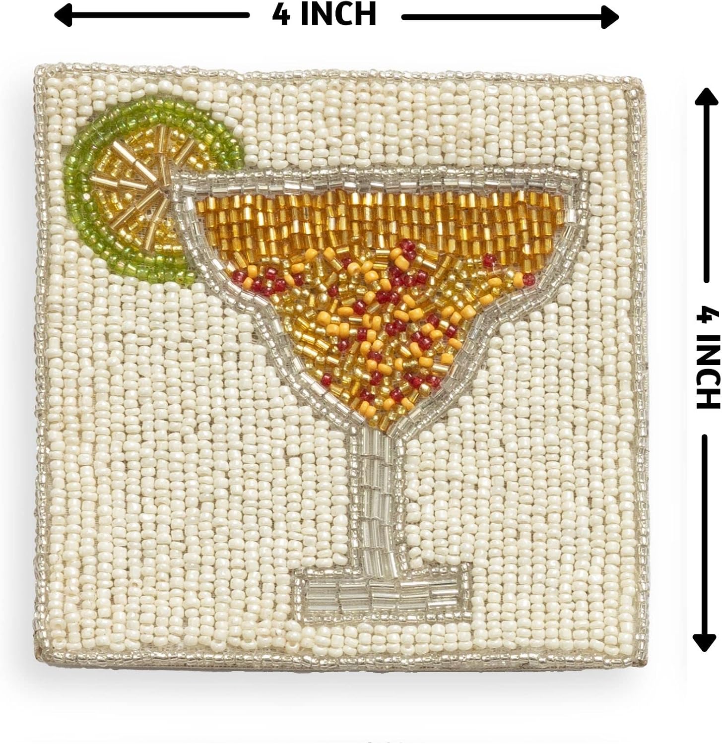 Folkulture Coasters Set of 4 for Drink, Coffee Bar Accessories, Table Décor