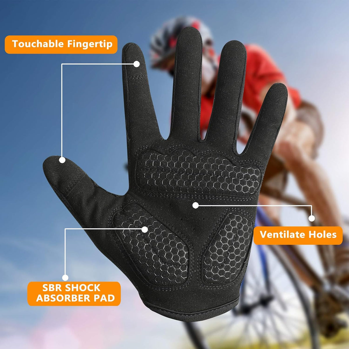 Full Finger Workout Gloves for Men Women, Weight Lifting Gloves Foam Padded