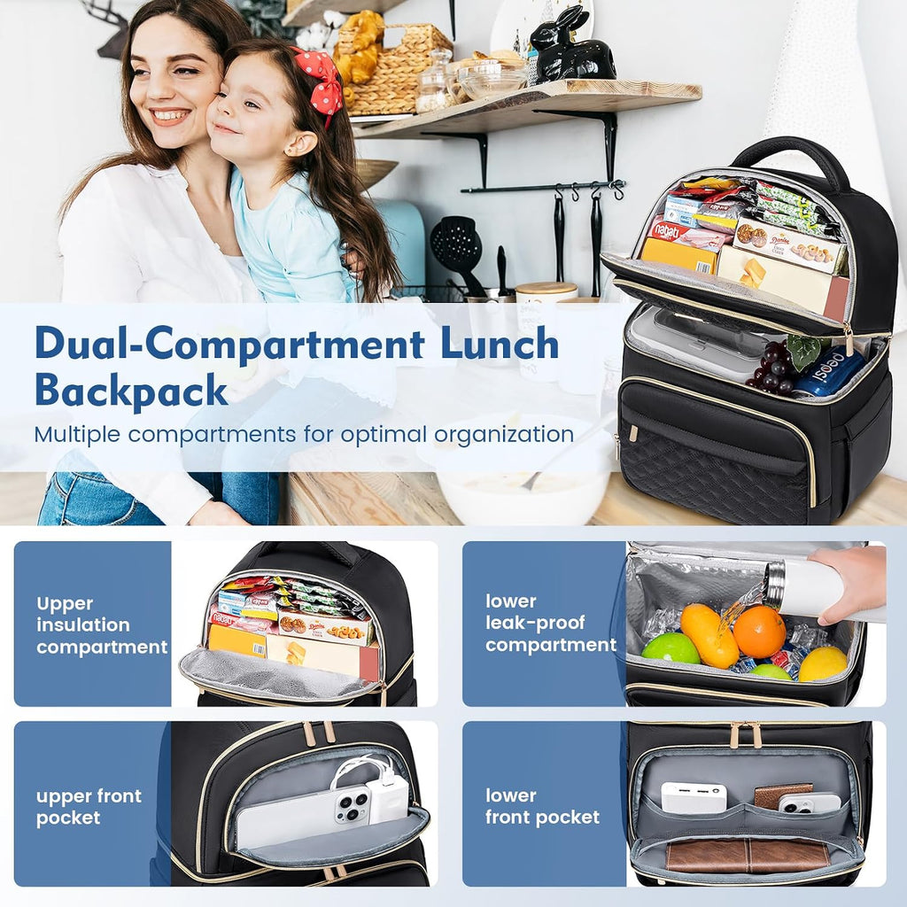 Backpack Cooler Lunch Box Backpack Double Decker Soft Cooler Bag