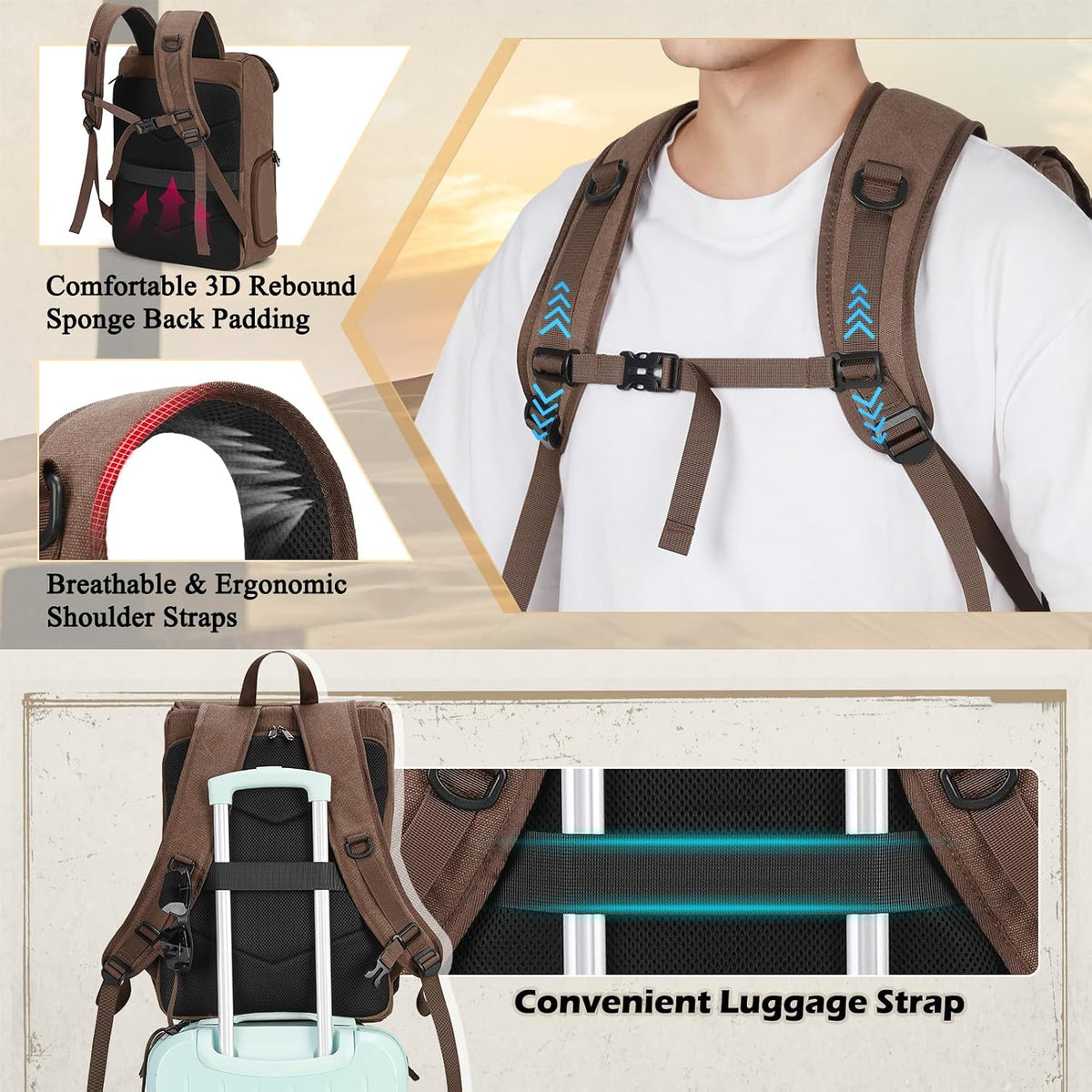 RAINSMORE Camera Backpack, DSLR SLR Mirrorless Camera Bag for Photographer
