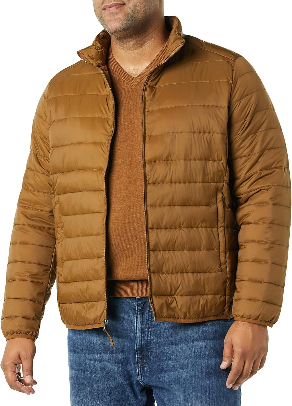 Amazon Essentials Men's Packable Lightweight Water-Resistant Puffer Jacket (Available in Big & Tall)