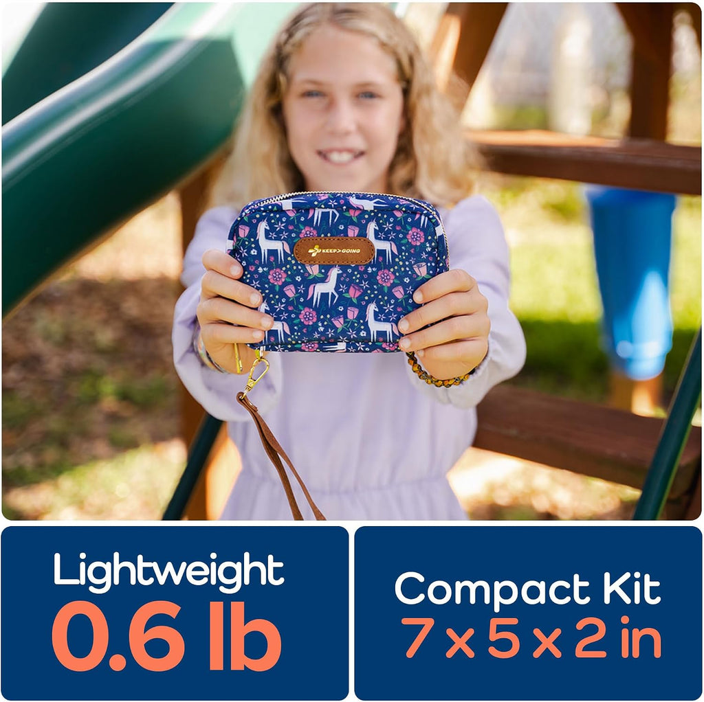KeepGoing Travel First Aid Kit for Kids, 130 Pc. TSA-Approved Travel Size