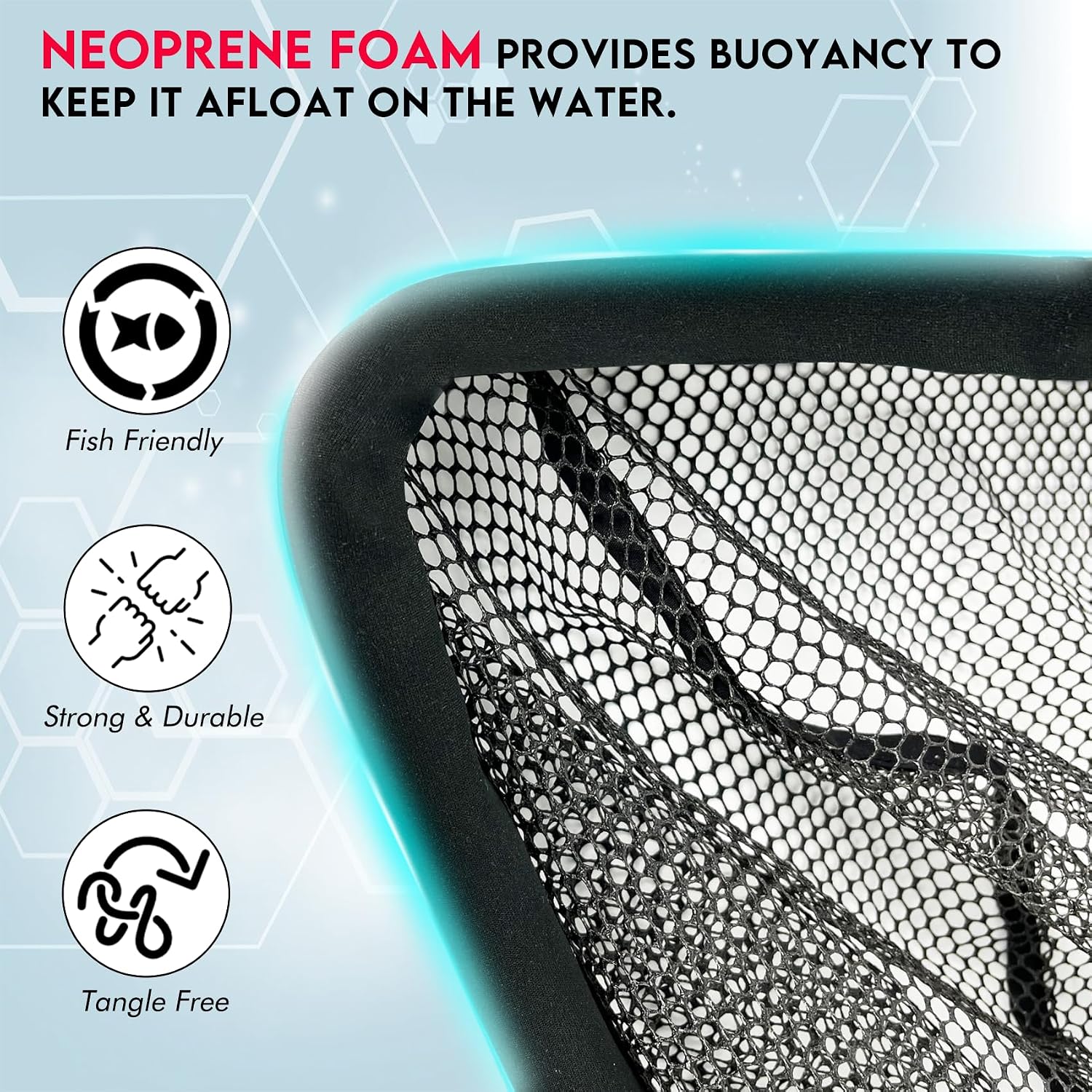 Black Paw Floating Fishing Net Foldable Telescopic Fish Landing Net with Built in Length Scale Rubber Coated for Kayak, Fly, Trout