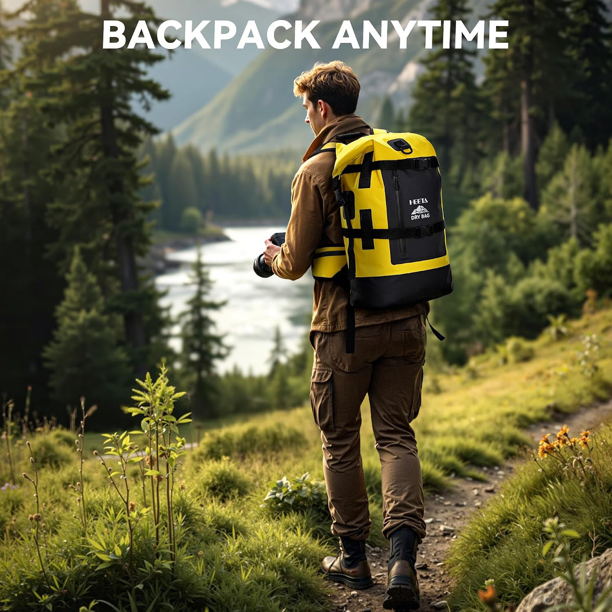 HEETA Dry Bags Waterproof Backpack 40L for Men & Women, Roll Top Heavy Duty