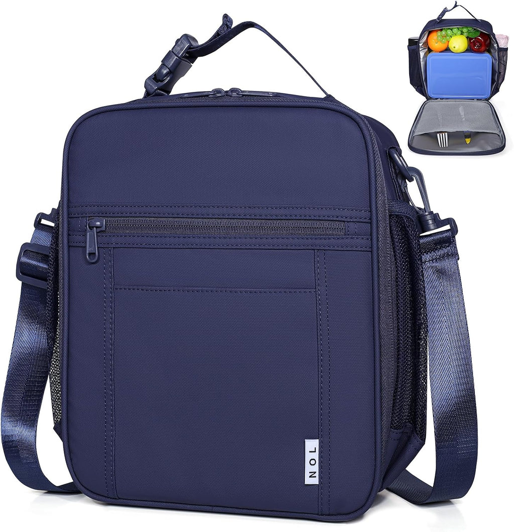 NOL Lightweight Insulated Lunch Bag, Reusable Lunch Box 7L Cooler with Adjustable Shoulder Strap, Waterproof Zipper Lunch Bag for School & Work, Suitable for Men, Women and Kids