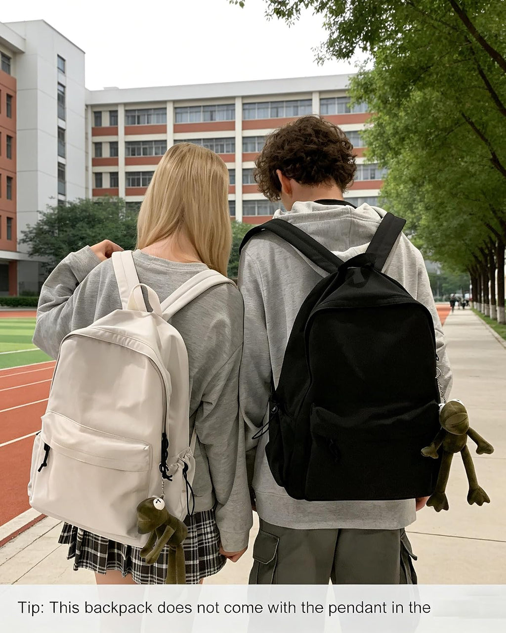 Black School Backpack for Women Men, Middle High School Bag for Girls Boys