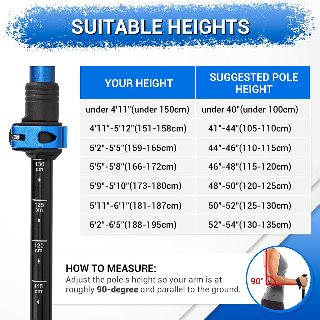 TheFitLife Durable 7075 Aluminum Trekking Poles, Walking Sticks for Hiking