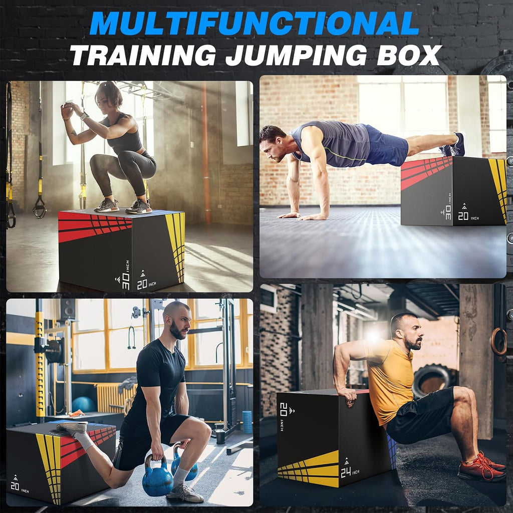 XDDIAS Foam Plyo Box, 3-in-1 Jump Box for Home Gym Plyometric Workout