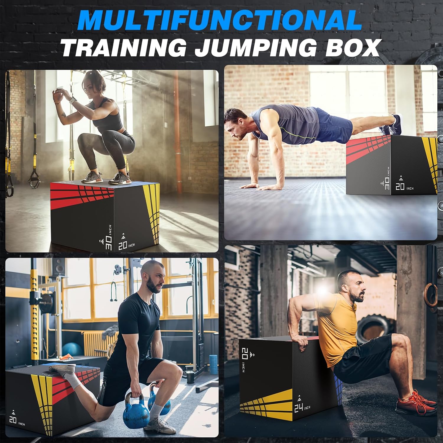 XDDIAS Foam Plyo Box, 3-in-1 Jump Box for Home Gym Plyometric Workout