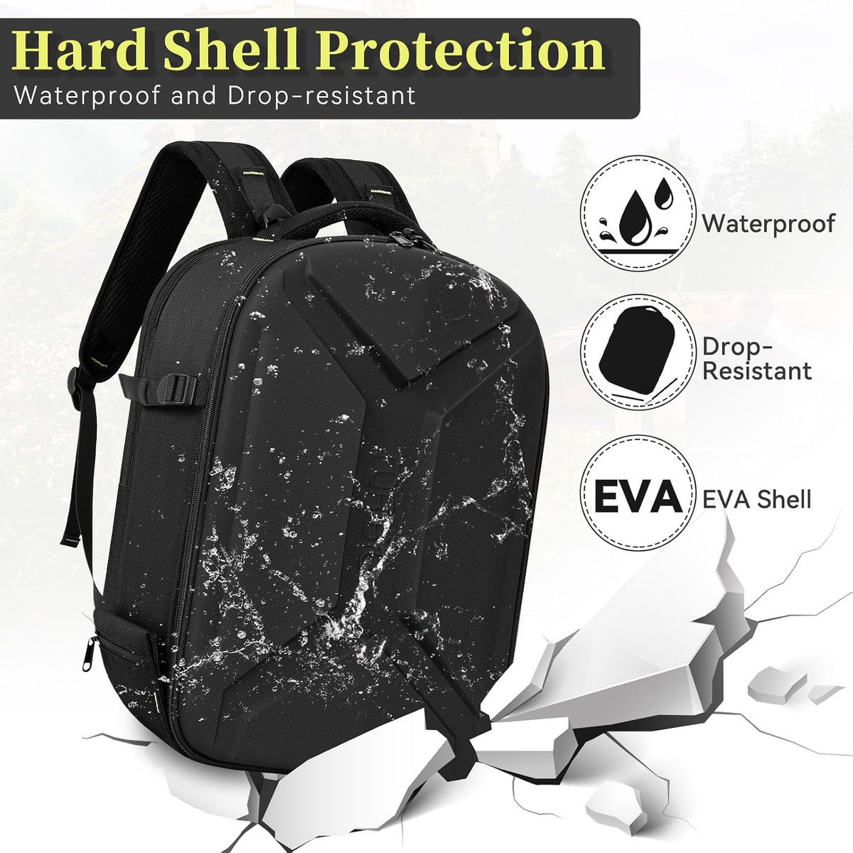 TORIBIO Large Hardshell Camera Backpack DSLR/SLR/Mirrorless Photography Bag
