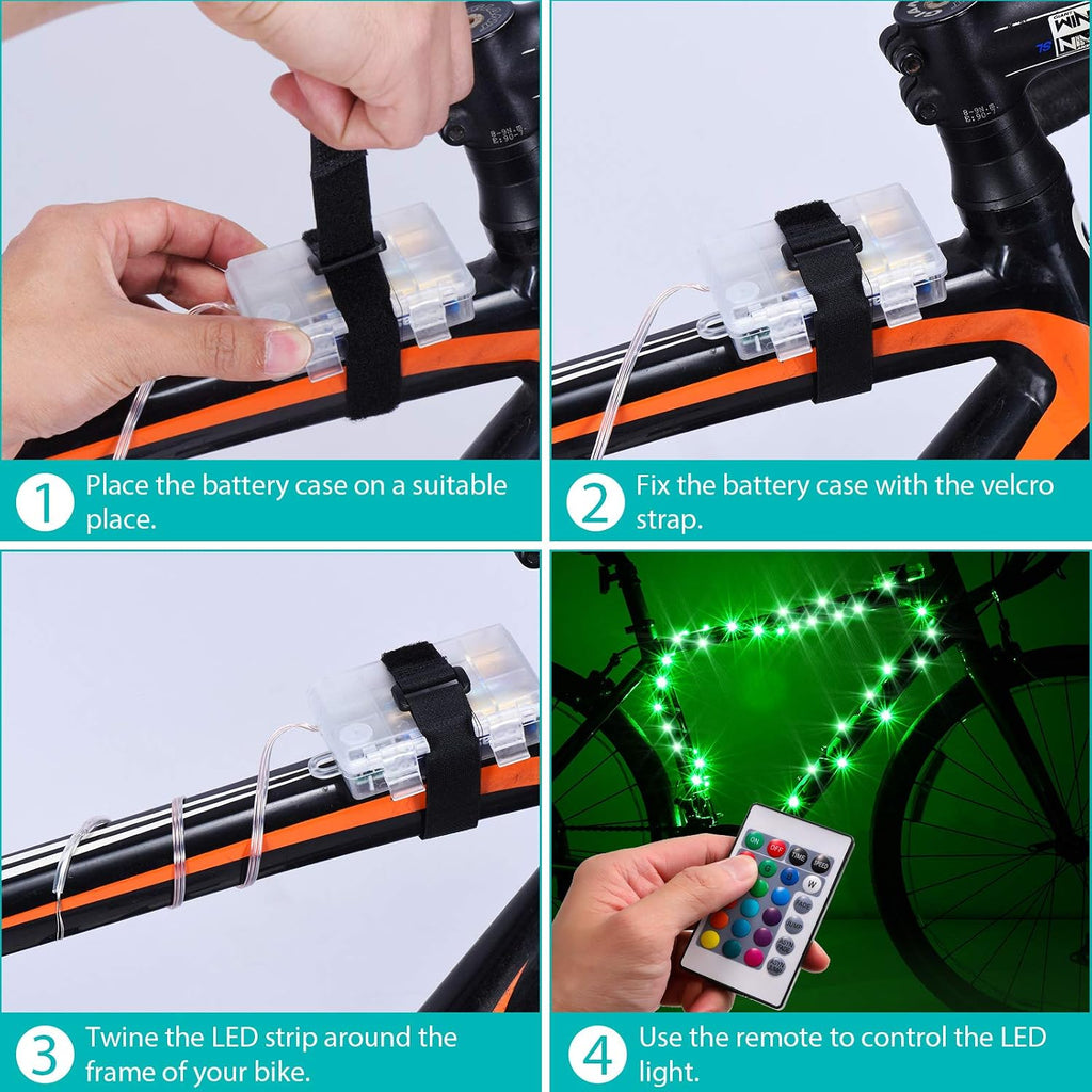 Waybelive LED Bike Wheel and Frame Lights, Waterproof