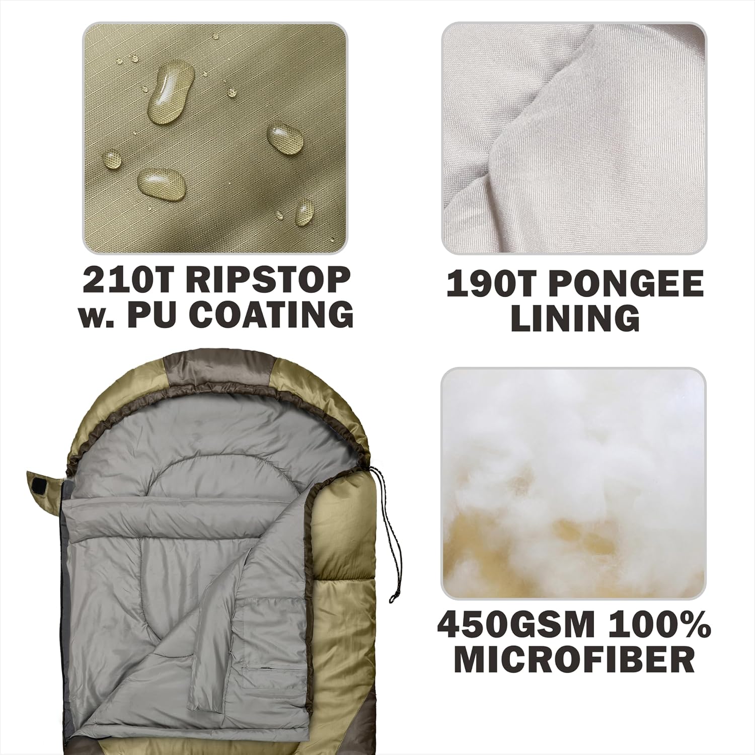 0 Degree Winter Sleeping Bags for Adults, Cold Weather Camping