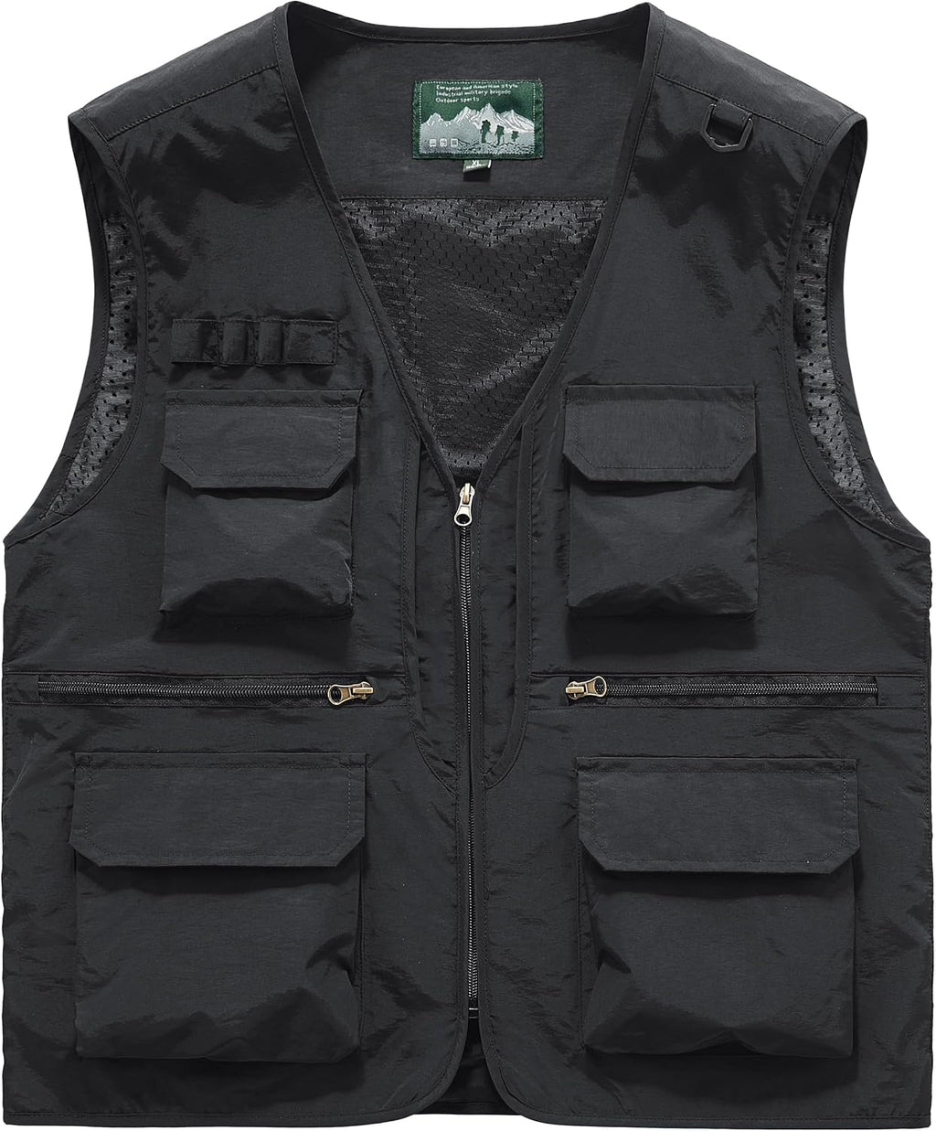 Men's Utility Fishing Cargo Vest Outdoor Lightweight Safari Travel Photo Vest Hiking Waistcoat With Multi Pockets