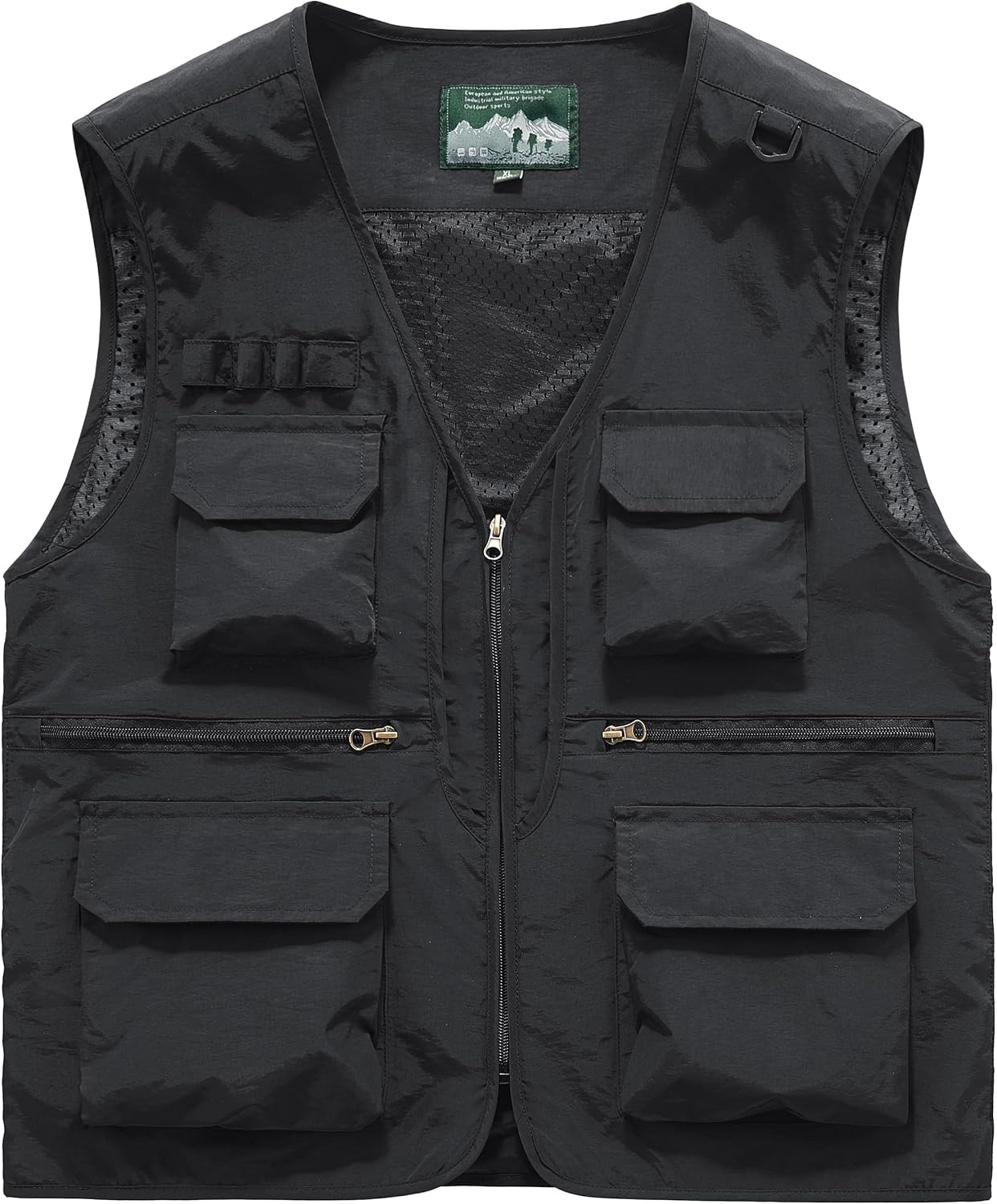 Men's Utility Fishing Cargo Vest Outdoor Lightweight Safari Travel Photo Vest Hiking Waistcoat With Multi Pockets