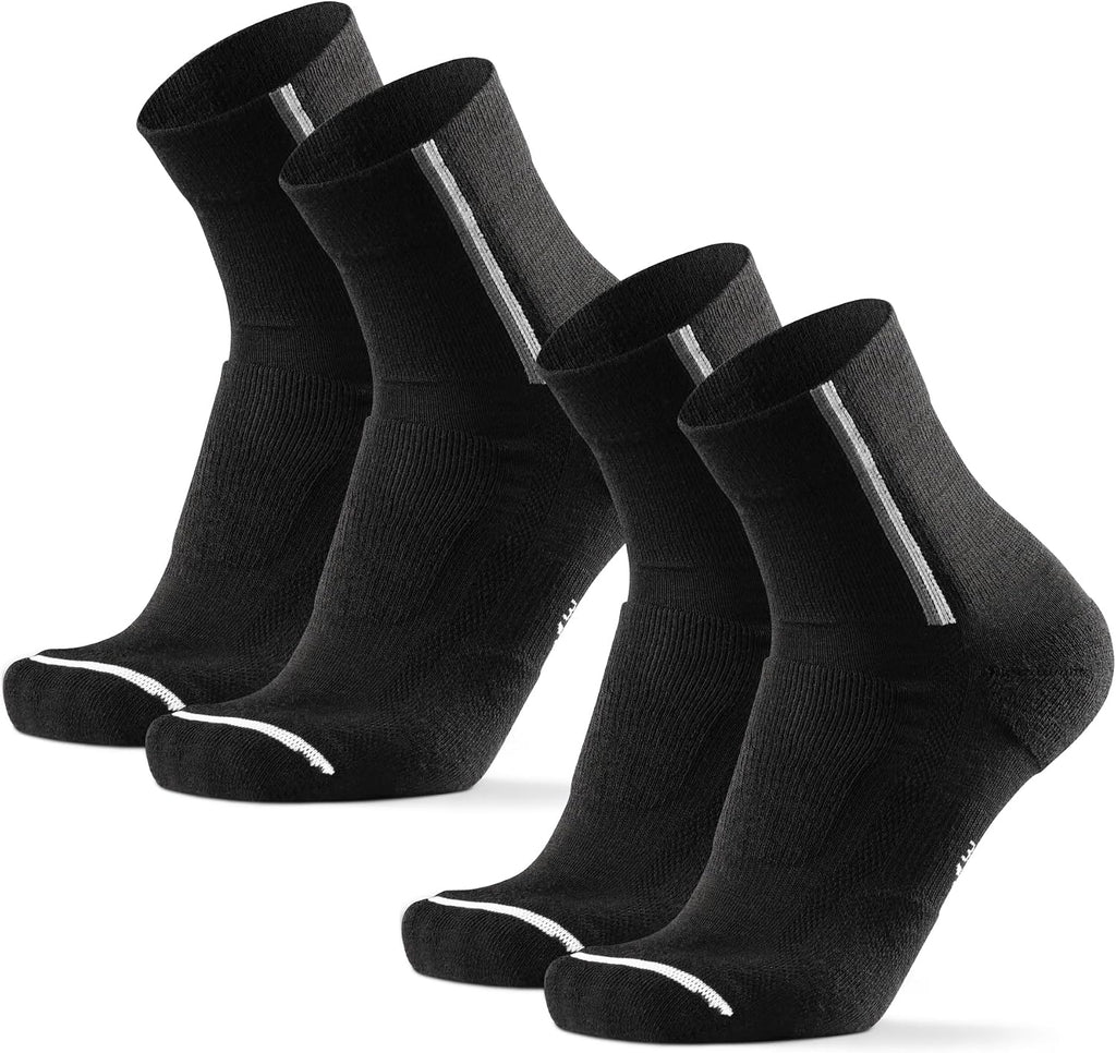 DANISH ENDURANCE Merino Cycling Socks, Cushioned for Road/MTB, 2-Pack