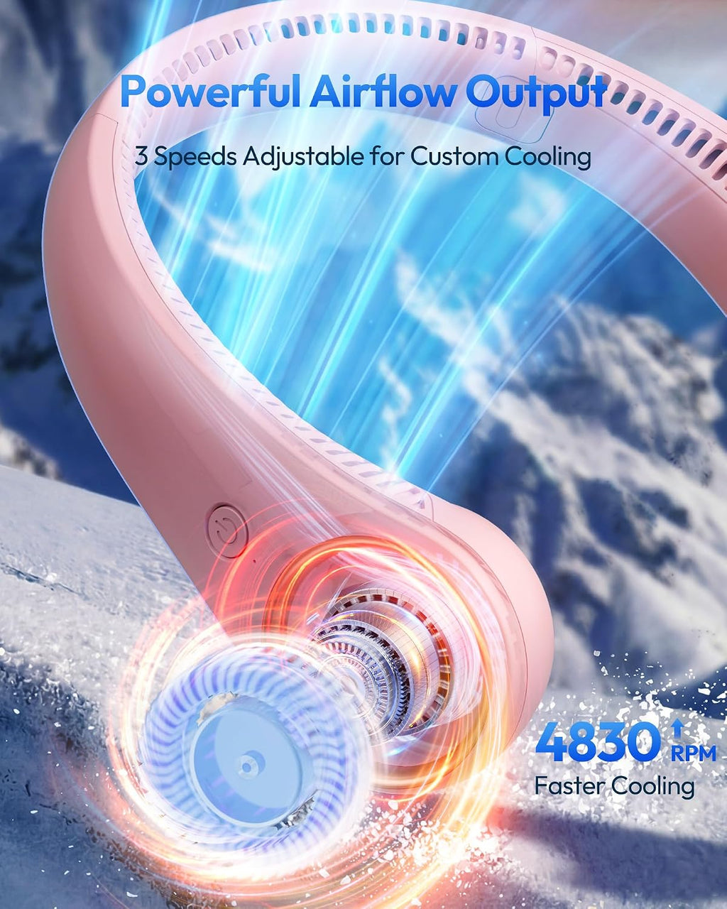 Gaiatop Portable Neck Fan Rechargeable, Hands-Free Cooling, 23.5hrs Runtime