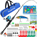 PLUSINNO Kids Fishing Pole with Spincast Reel Telescopic Fishing Rod Combo Full Kits for Boys, Girls, and Adults