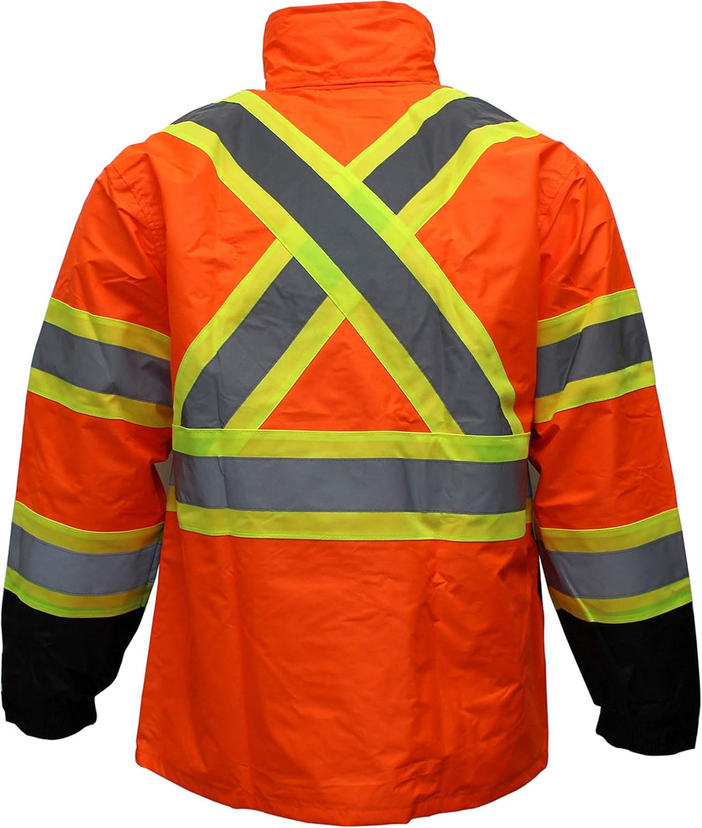 RW-CLA3-TLM55 AND OR77 Class 3 Rain suit, Jacket, Pants High Visibility Reflective Black Bottom