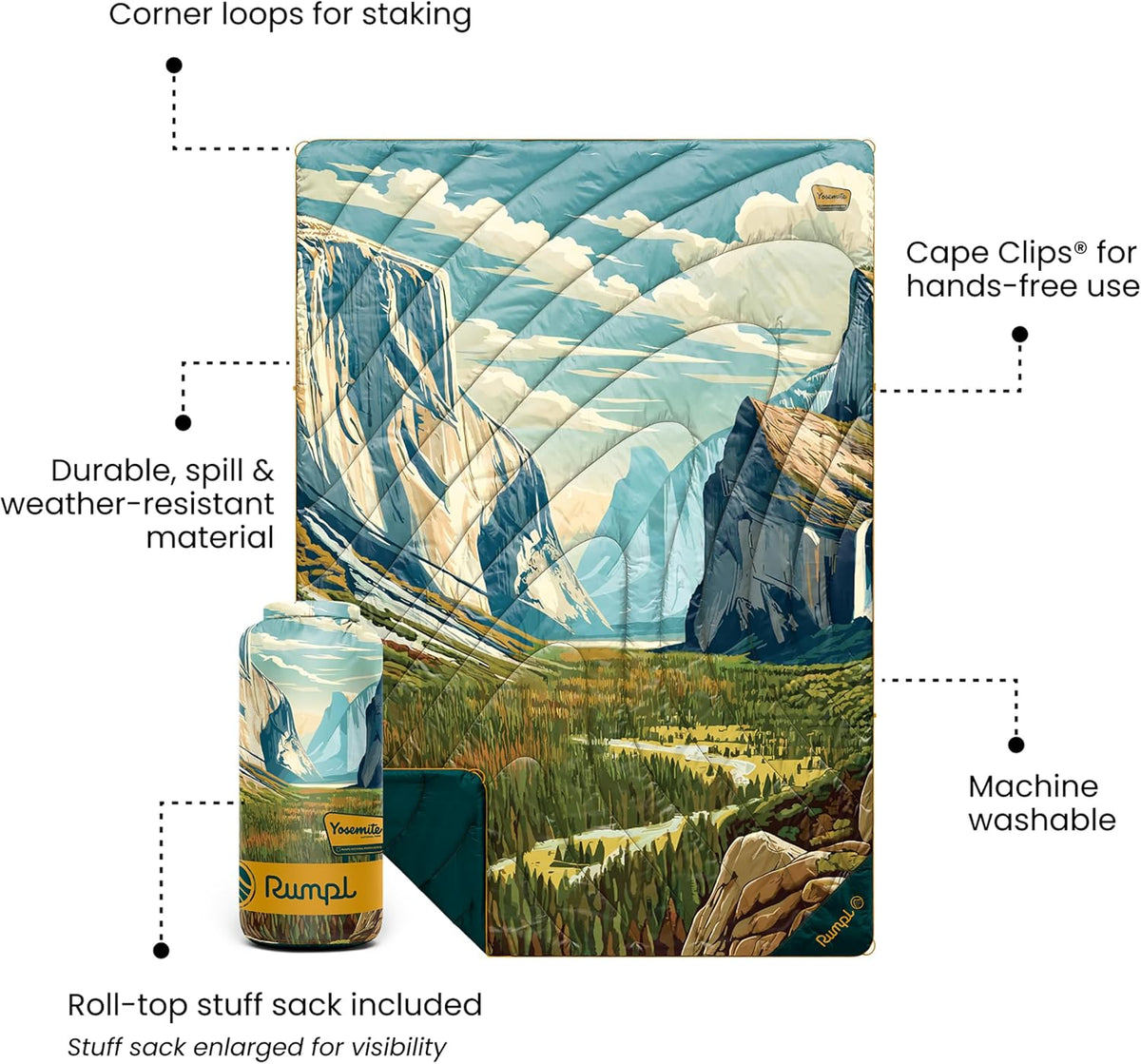 Rumpl Original Puffy Parks Blanket, Yosemite
