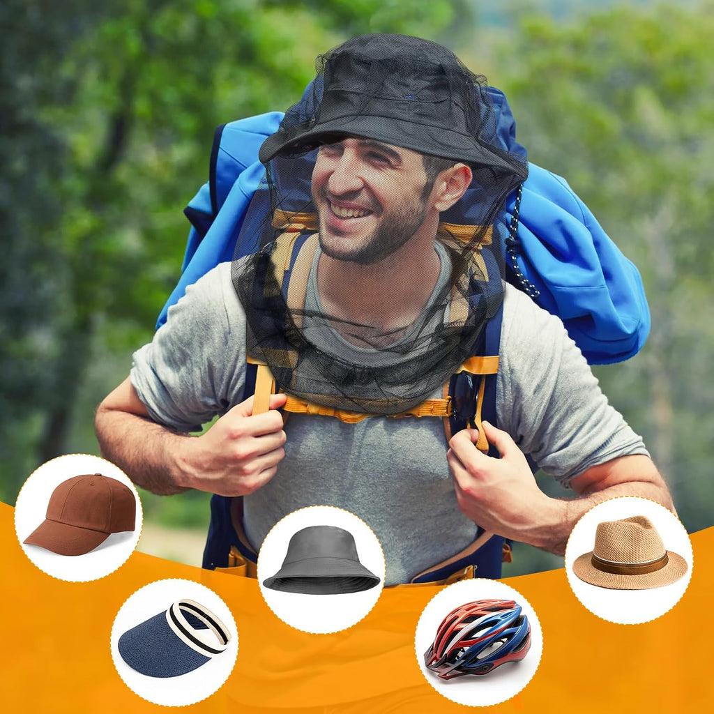 Mosquito Head Net for Insects 4 Pack,Ultra Large Breathable net for Bugs