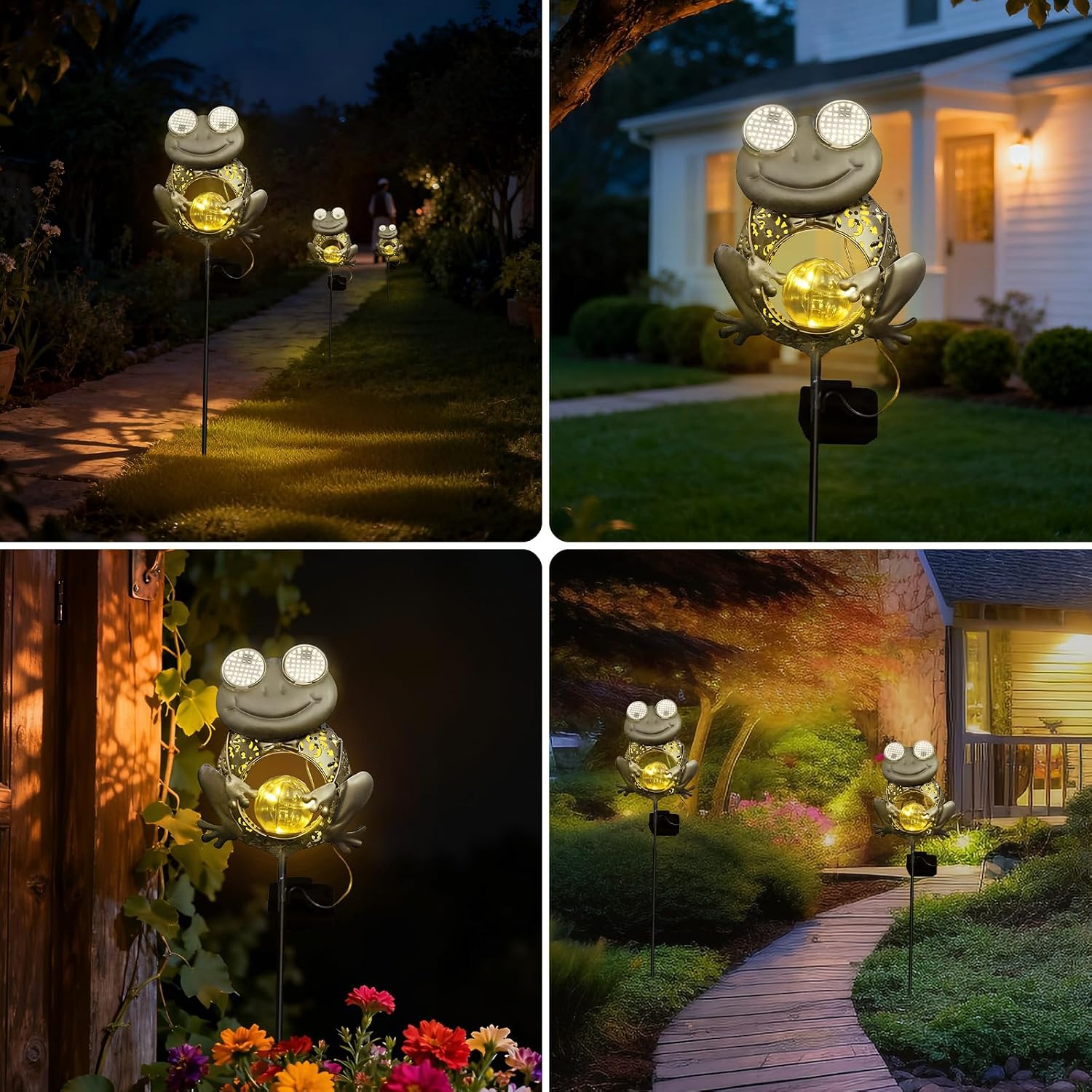 SRNPMIU Solar Lights Outdoor Decor, Solar Frog Yard Decorations Outdoor