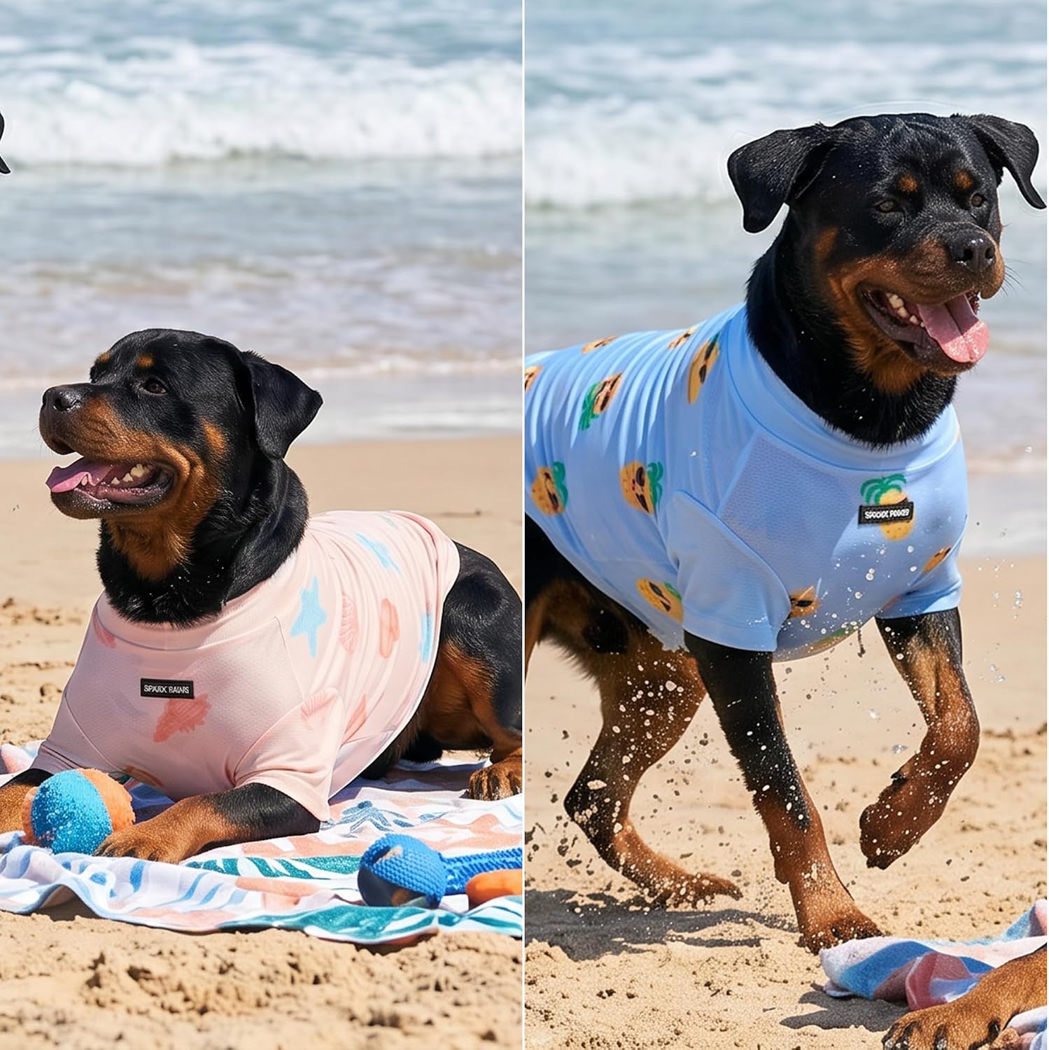 Spark Paws Sunblock Dog T-Shirt, SPF 30 UV Sun Protection, Summer Cooling