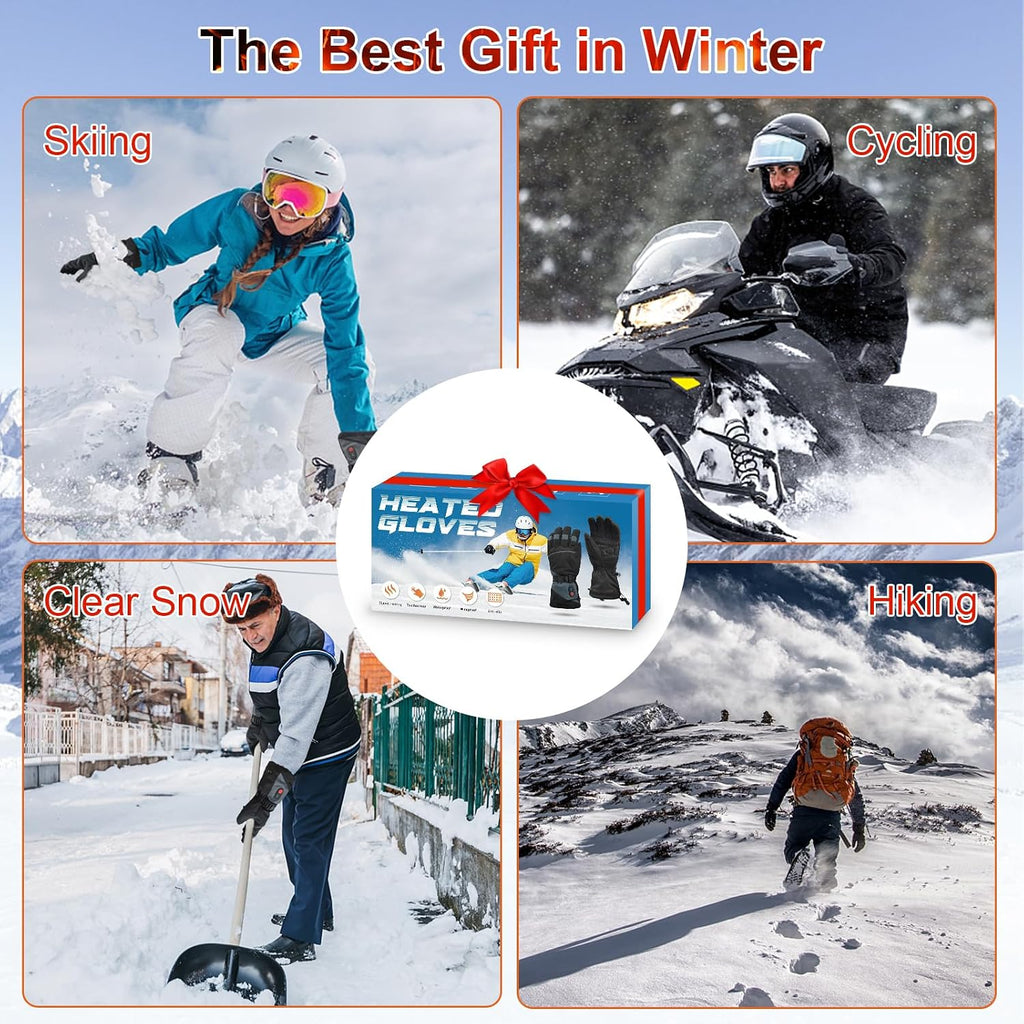 Rechargeable Heated Gloves for Men Women Hand Warmers Winter Ski Gloves