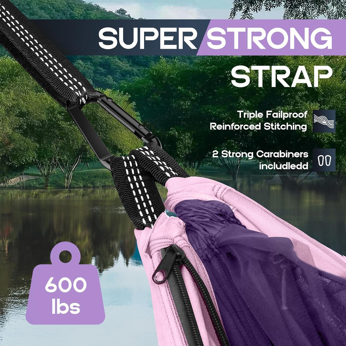 Camping Hammock Mosquito Net,Double & Single Portable Hammocks for Small Hammocks with 2 Tree Straps,Hammock Tent for Travel Camping,Camping Accessories for Indoor Outdoor Hiking Backpacking