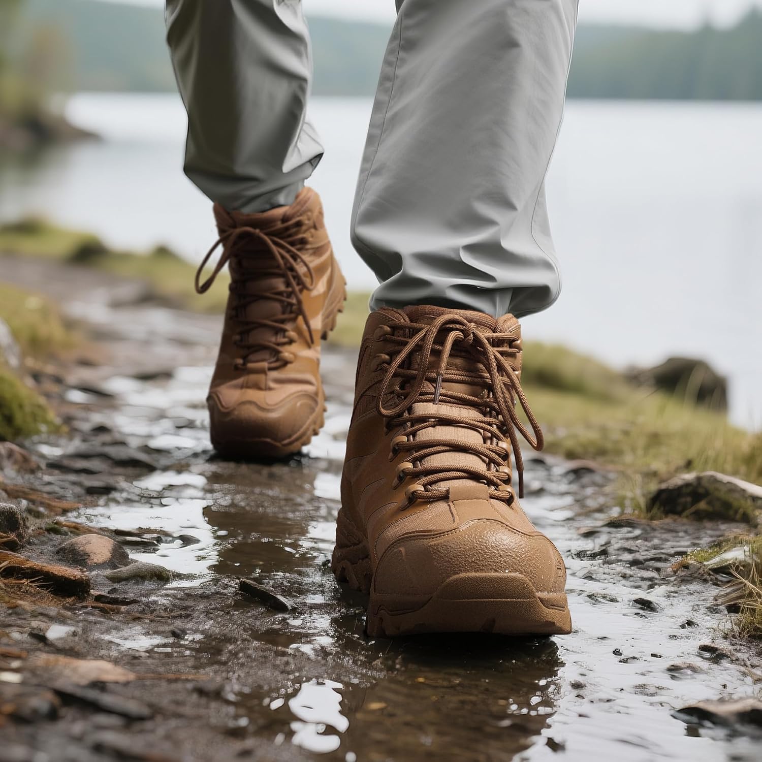NORTIV 8 Men's Ankle High Waterproof Hiking Boots