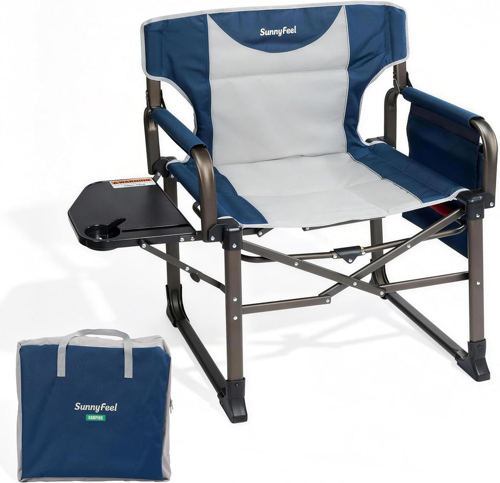 SUNNYFEEL Oversized Camping Directors Chair for Adults with Side Table