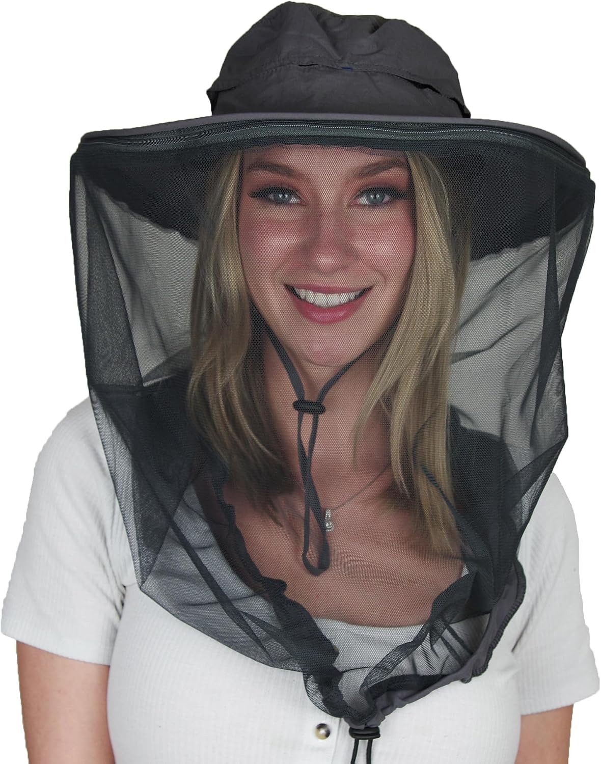 Mosquito Head Net Hat with Fine Mesh for Gardening, Fishing, Camping