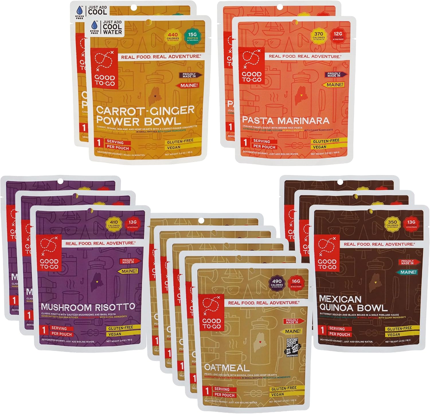 GOOD TO-GO 5-Day Emergency Food Kit | Survival Food, Easy to Prepare | Just Add Water Camping & Backpacking Meals | Good To-Go Dehydrated Meals Taste Better Than Freeze Dried MRE