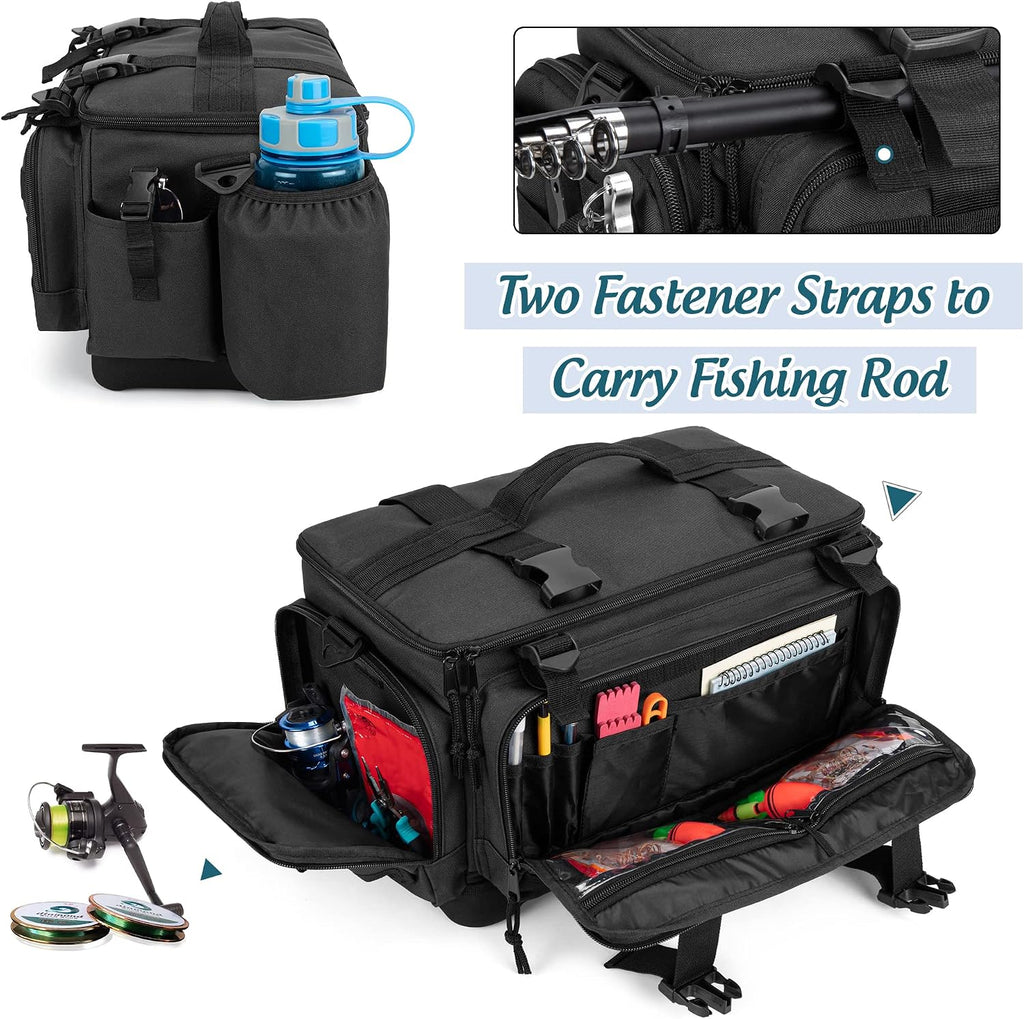 DSLEAF Waterproof Tackle Box Bag, Soft Fishing Tackle Storage Bag, Bag Only