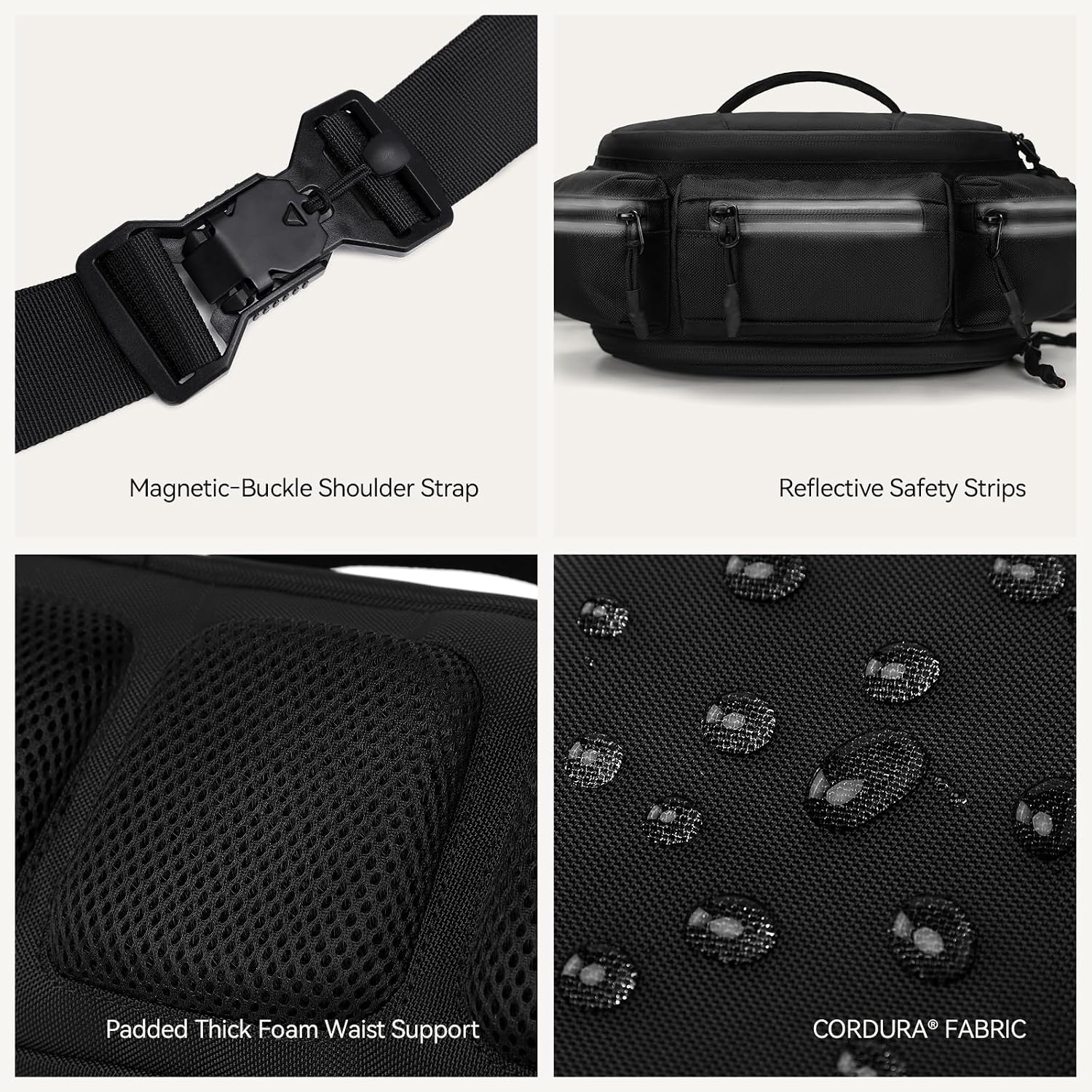 reeyee 6.5L Expandable Waist Pack for Men, Large Hip Pack for Cycling