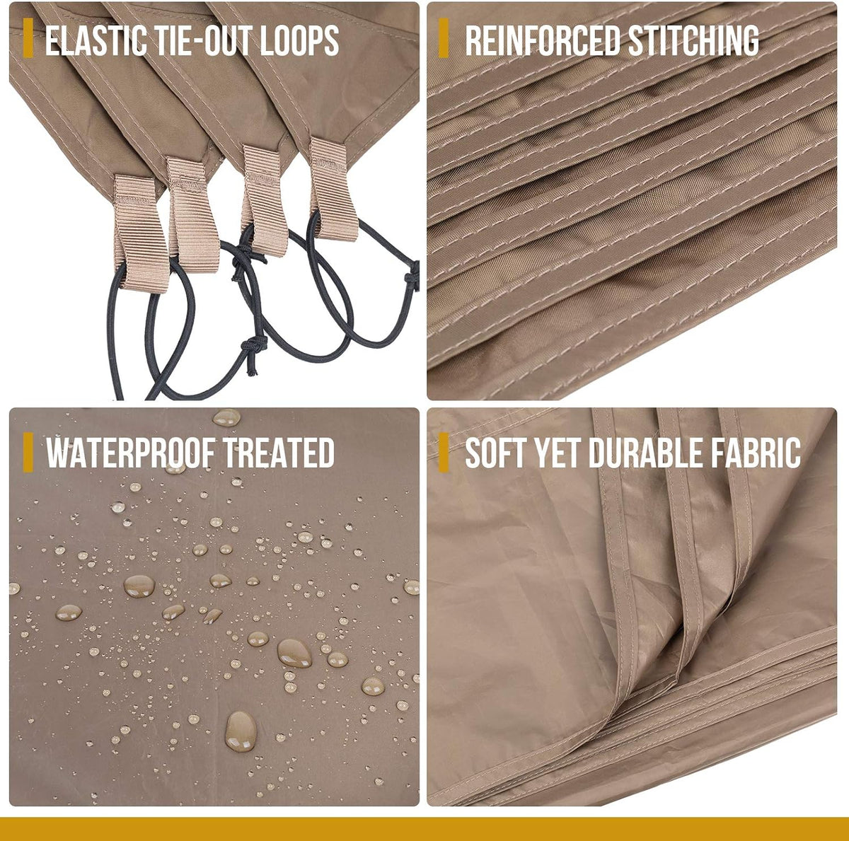 OneTigris Waterproof Tent Footprint, 81" x 65", 1500mm Waterproof