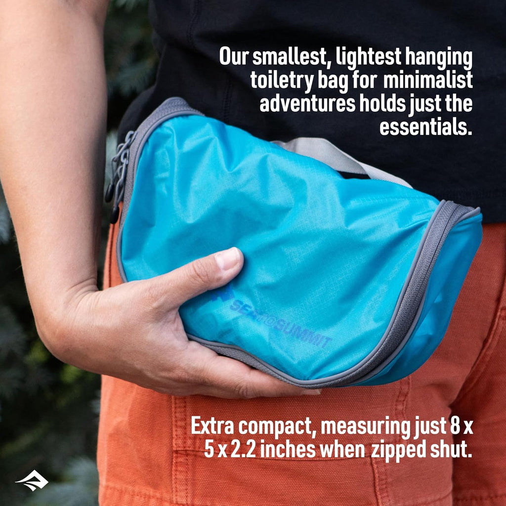 Sea to Summit Small Hanging Toiletry Bag, Travel Organizer, Highrise Grey
